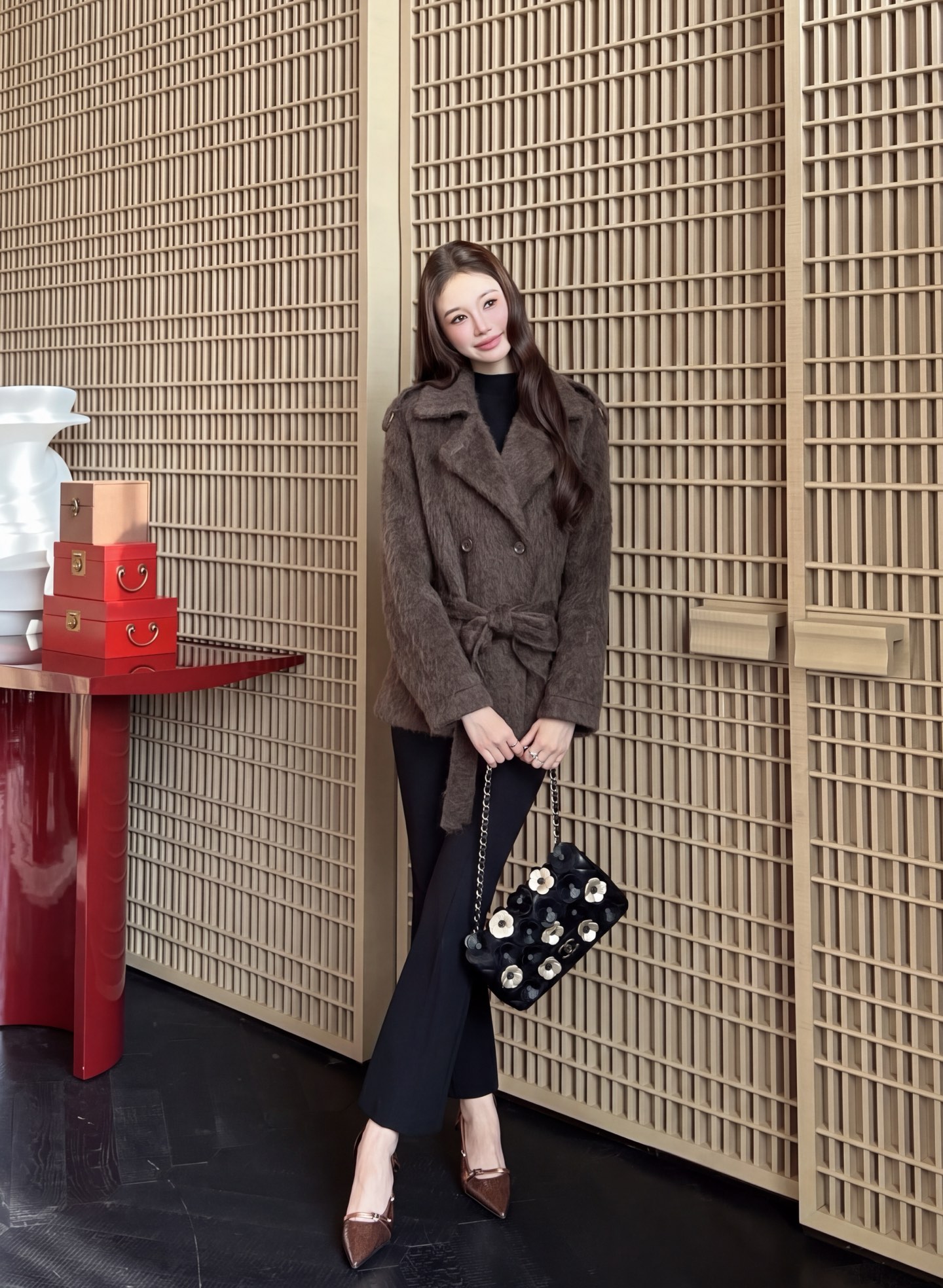 Max 26fw belted woolen jacket