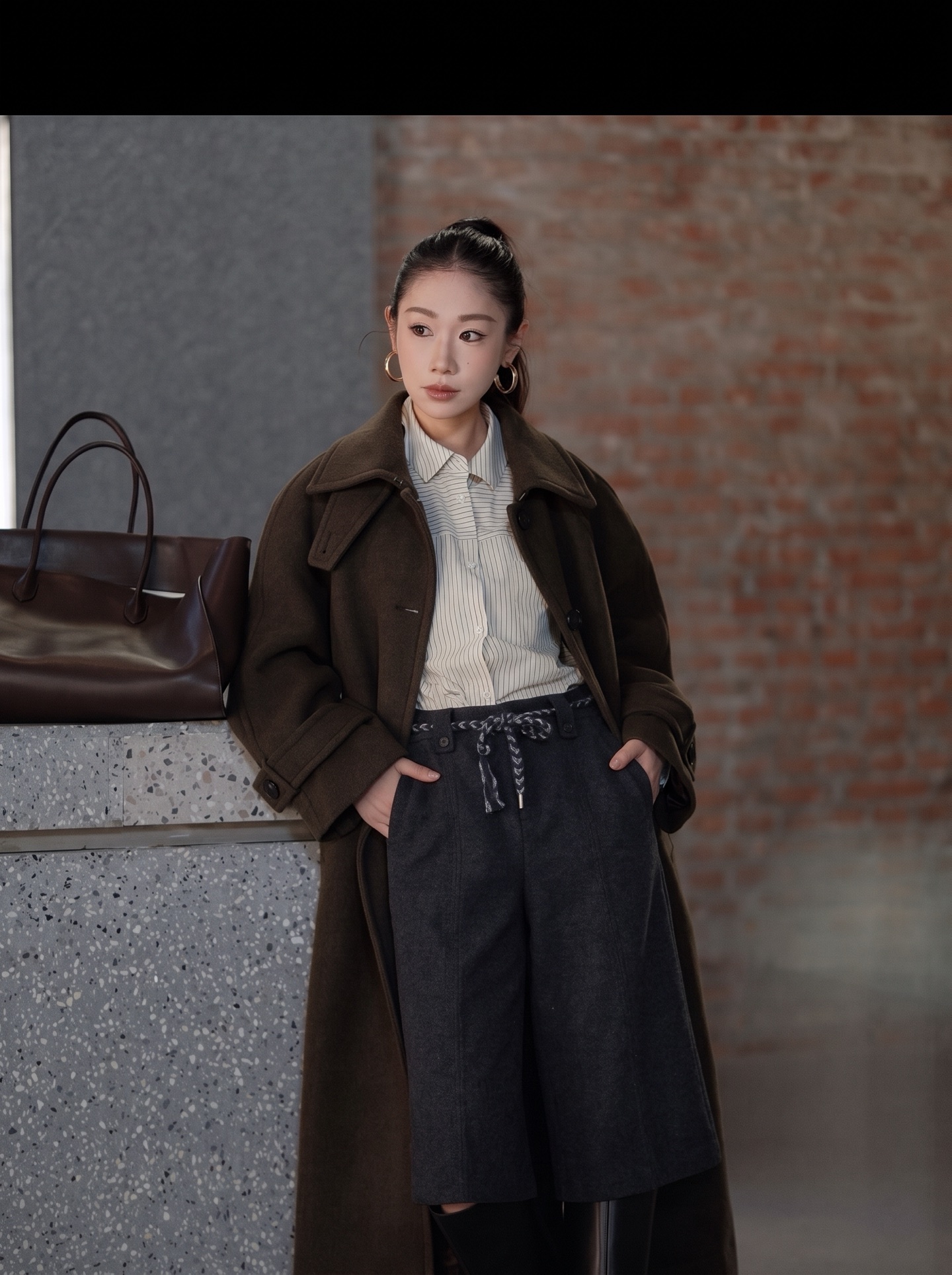 Row 26fw cropped wide-leg pants