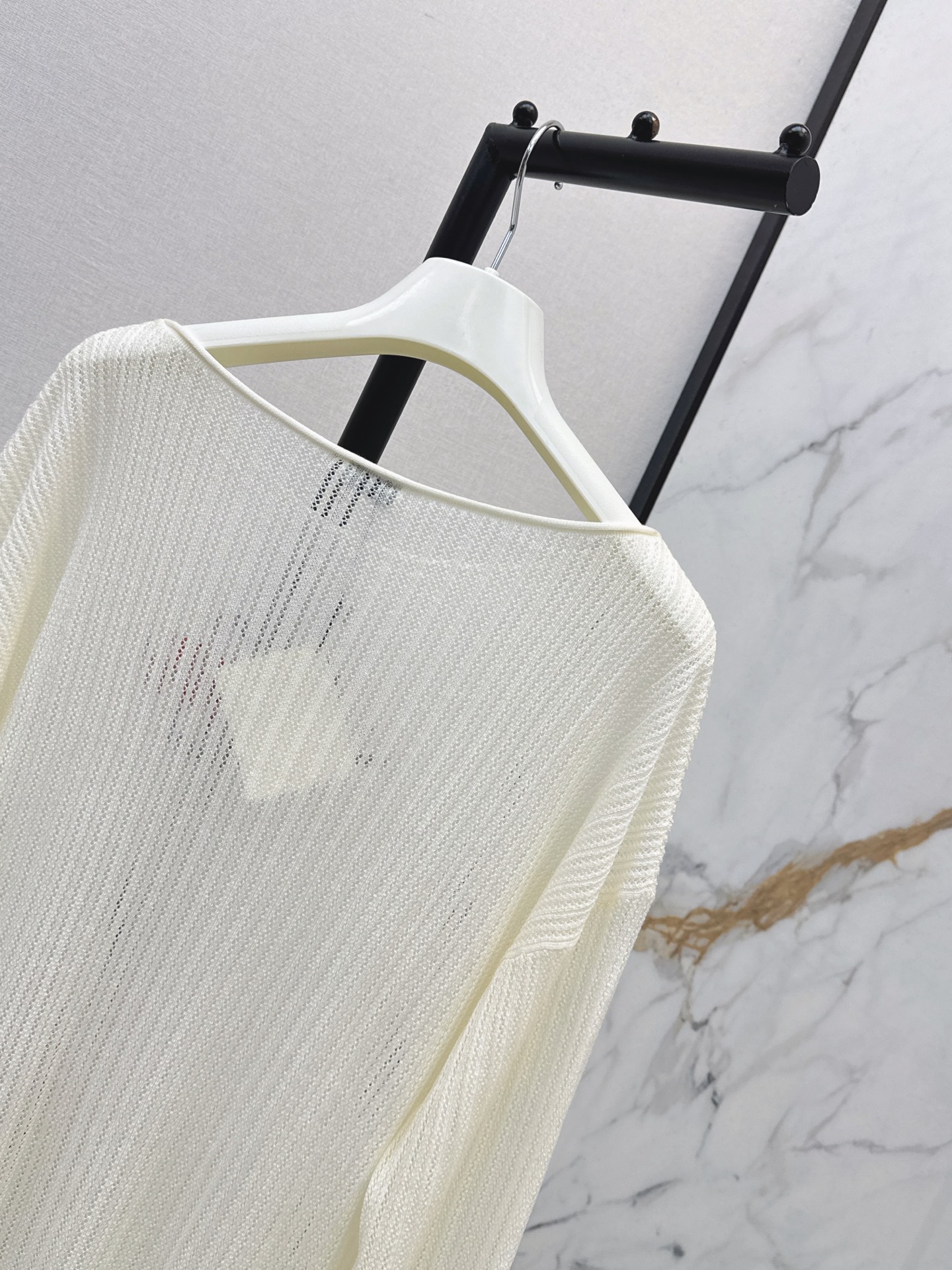 Loe 26fw embroidery hollow knitwear