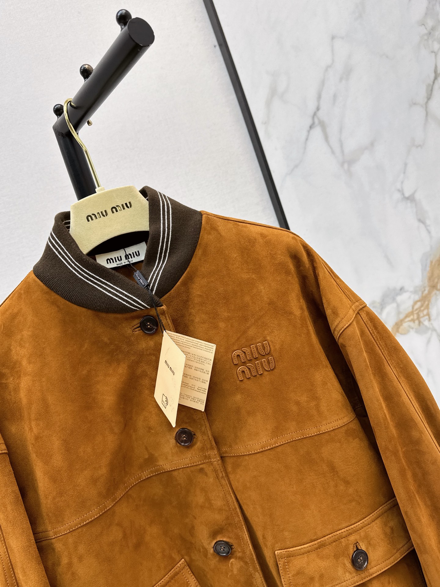 Miu 26fw leather jacket