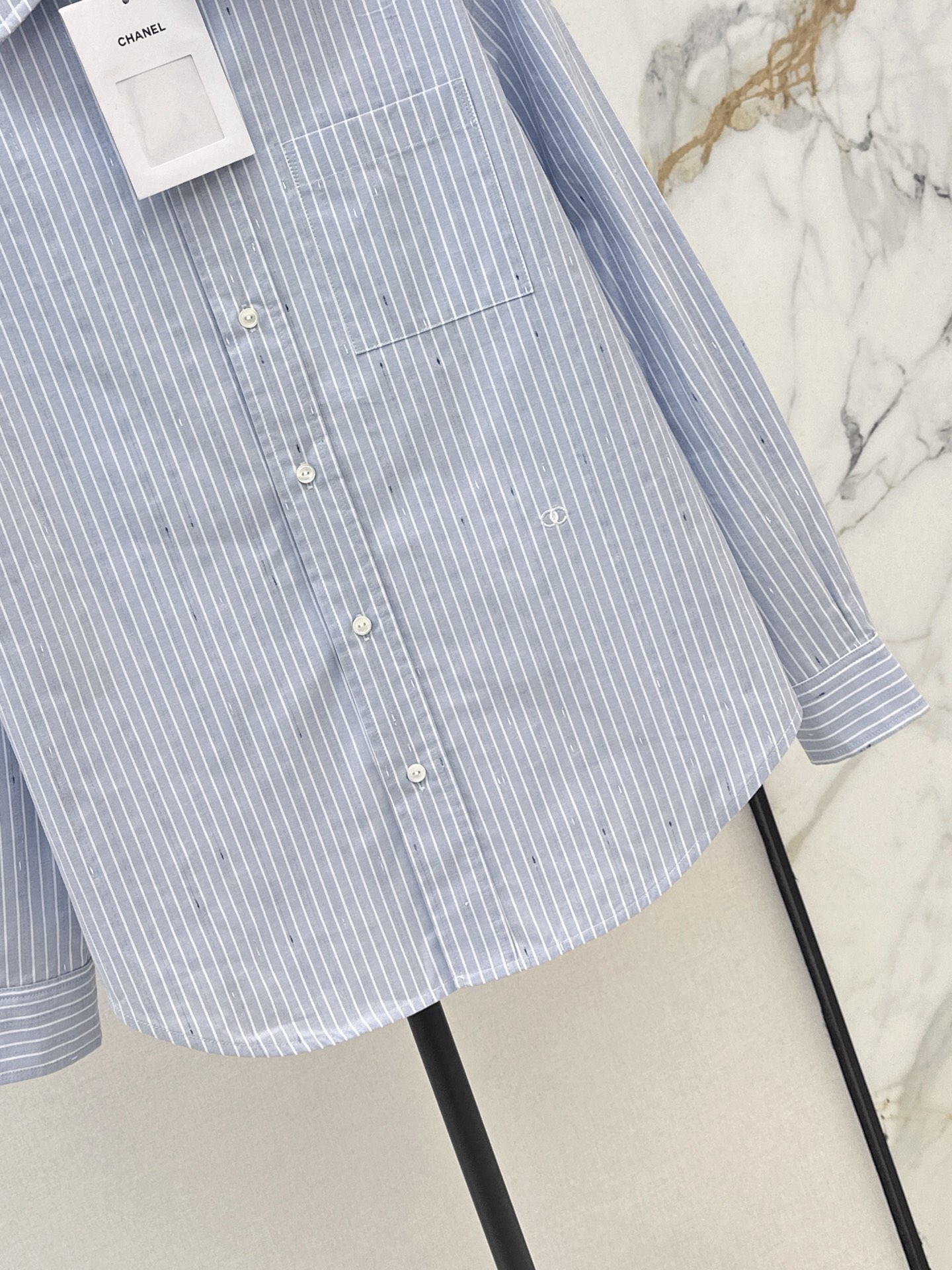 Chan 26fw stripe jacquard shirt