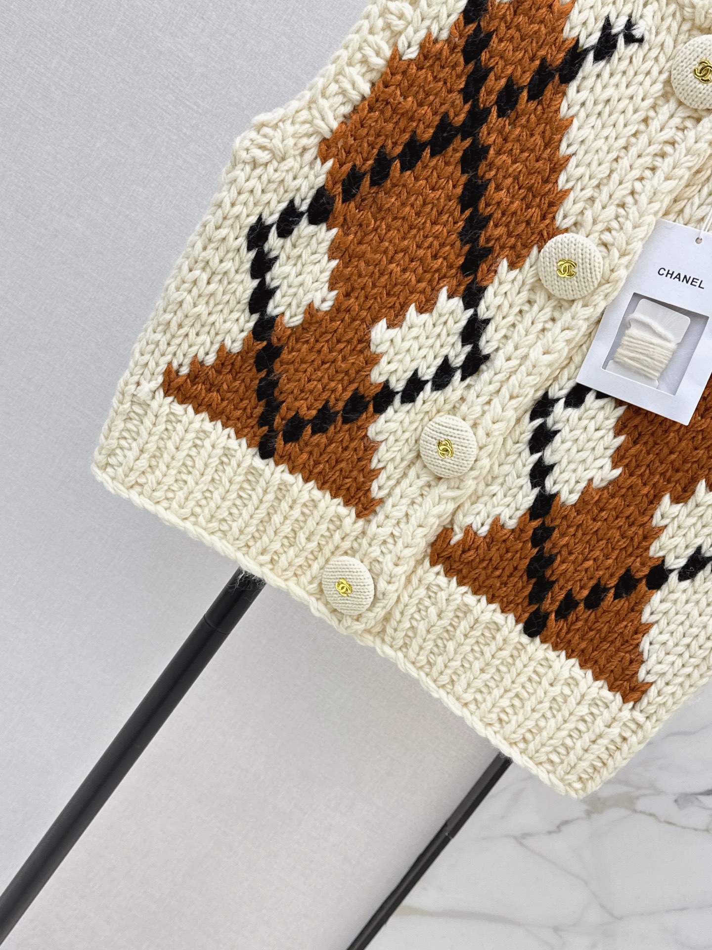 Chan 26fw jacquard knit vest