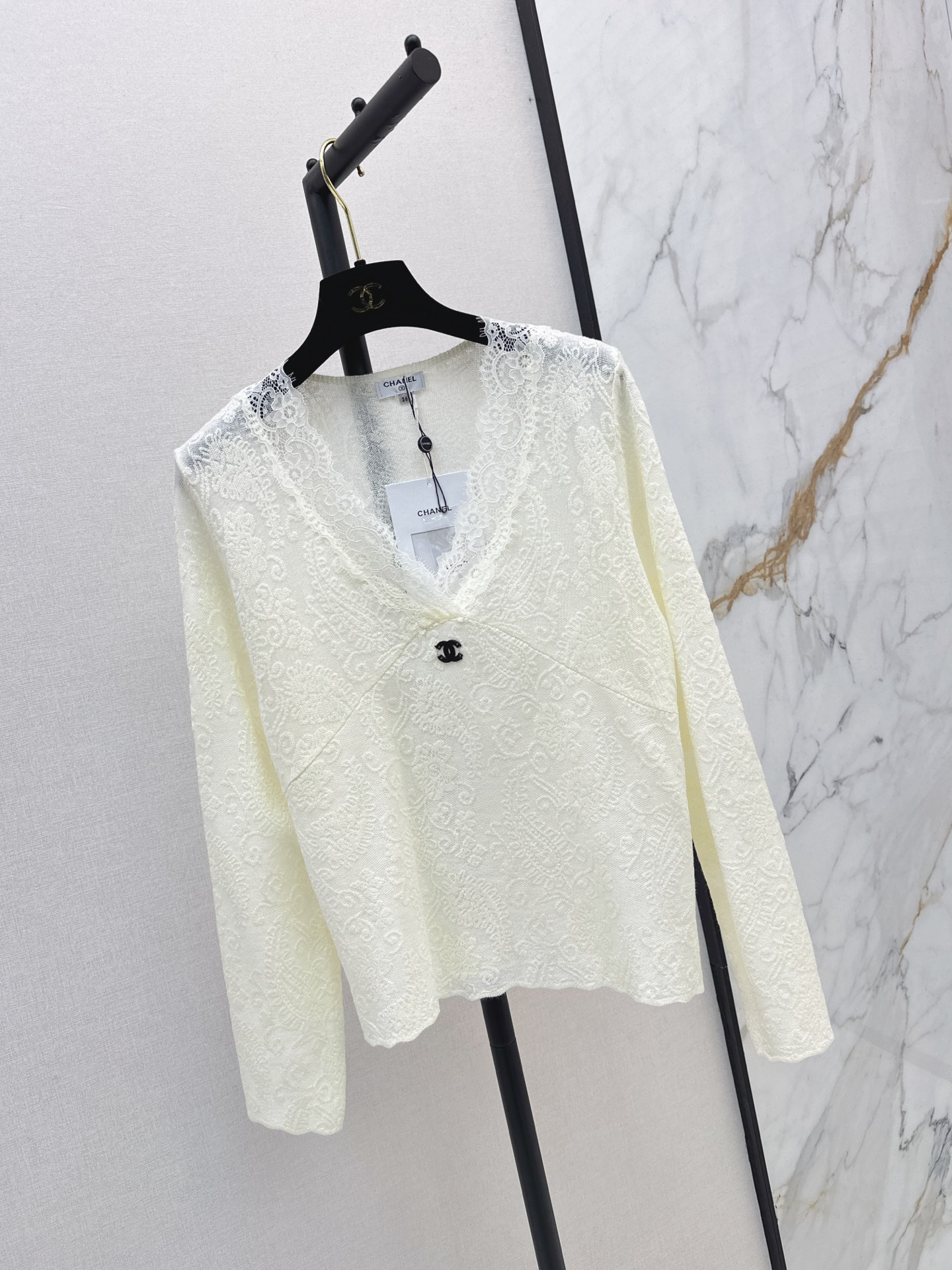 Chan 26fw lace jacquard basic tee