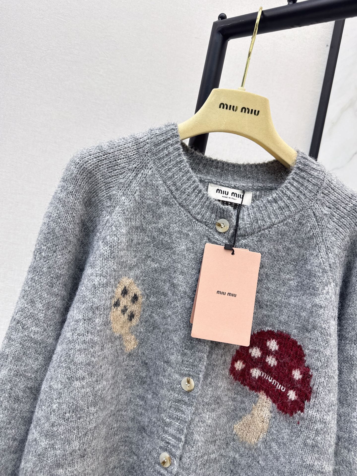 Miu 26fw jacquard knit cardigan