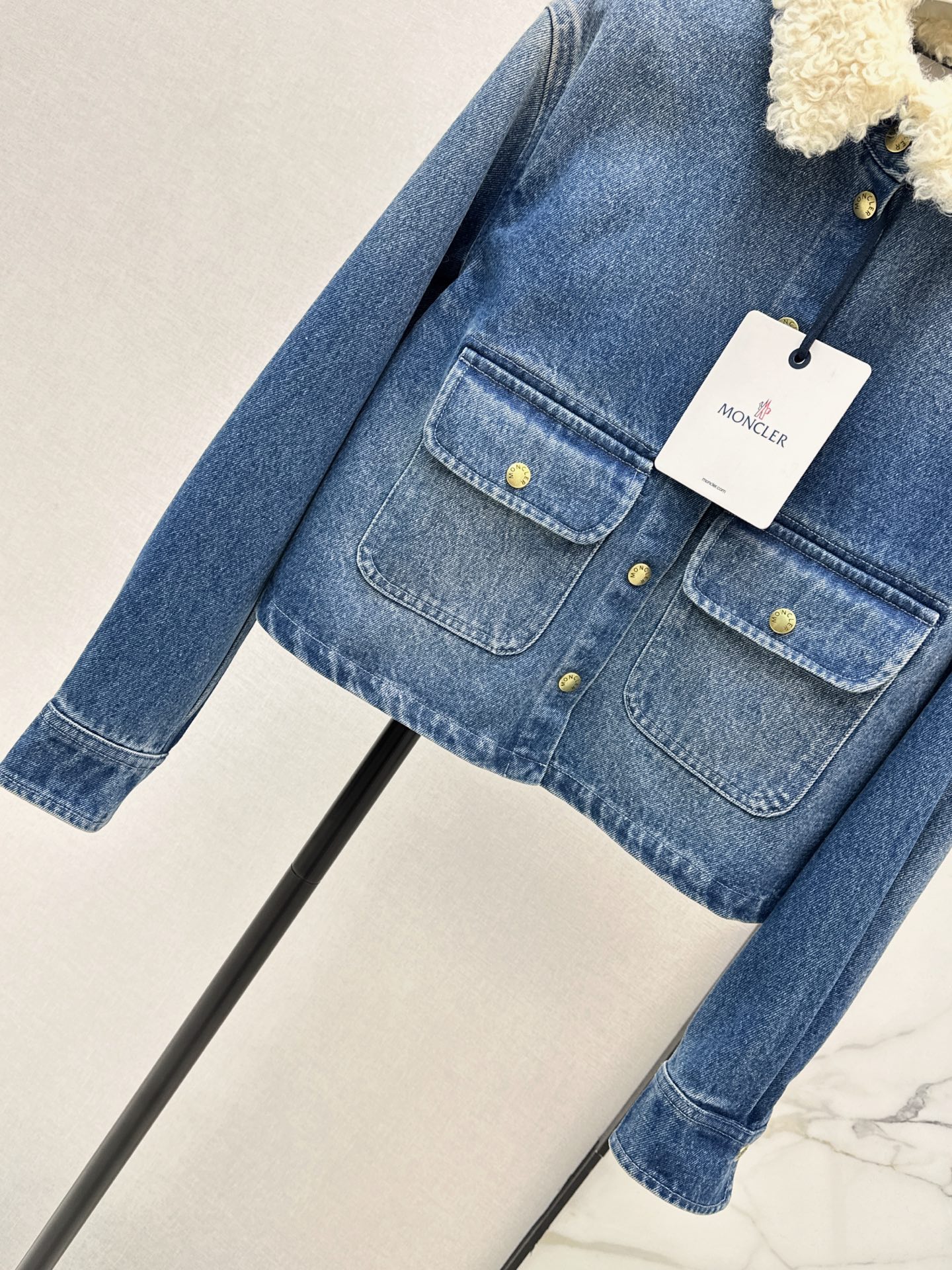 Monc 26fw teedy neck denim jacket