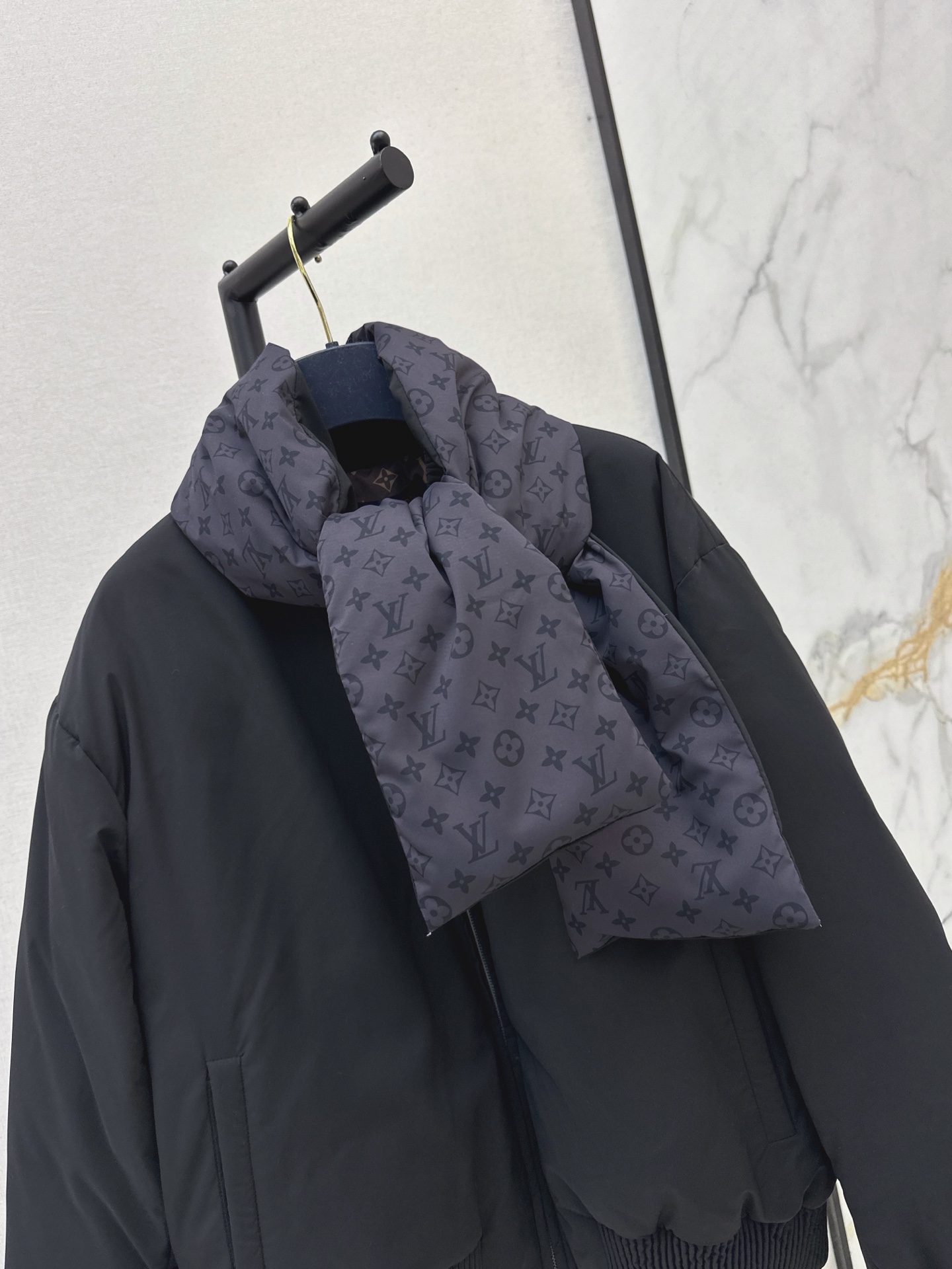 Loui 26fw print shawls down jacket sets