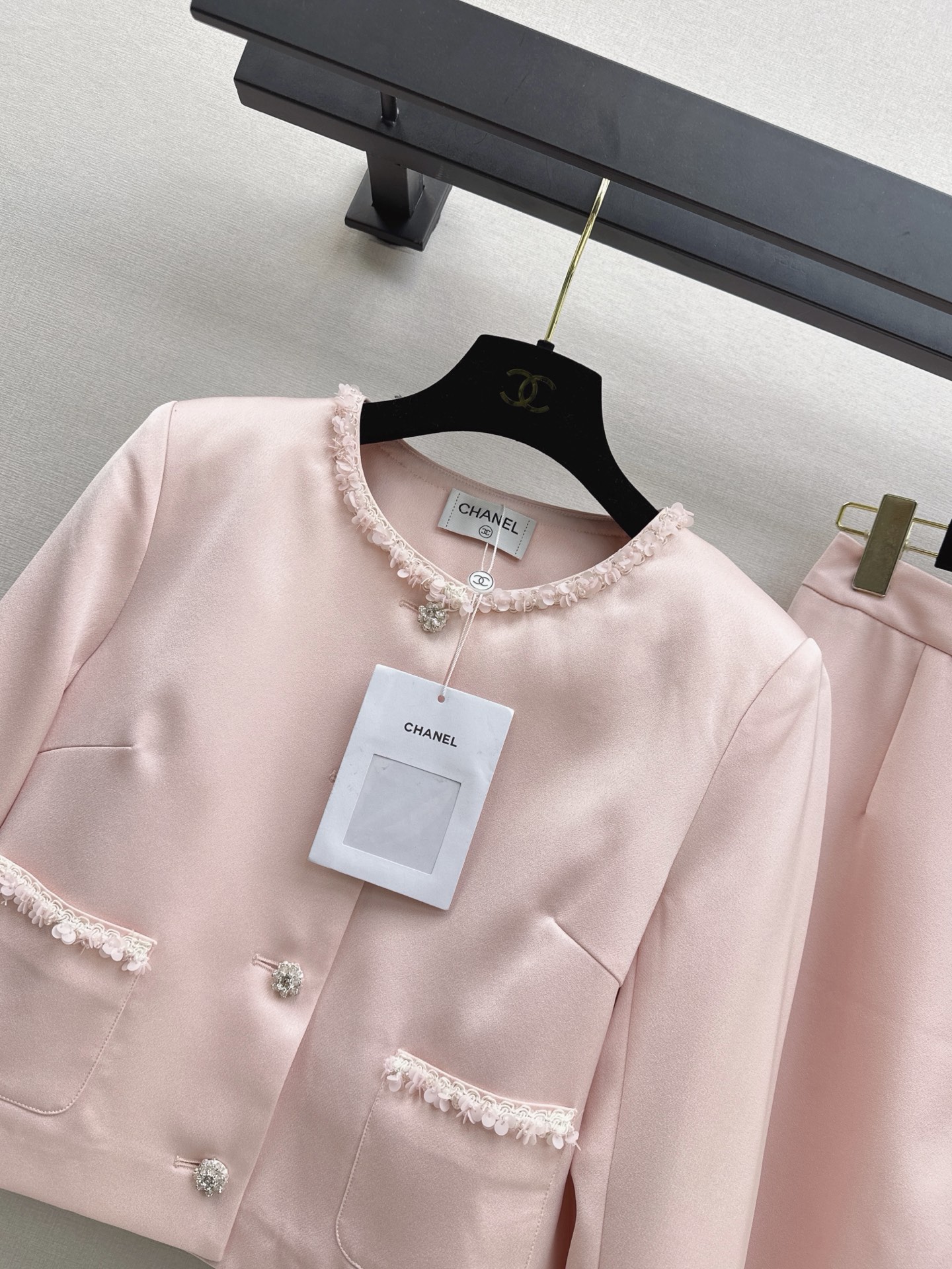 Chan 26fw cropped jacket slirt sets