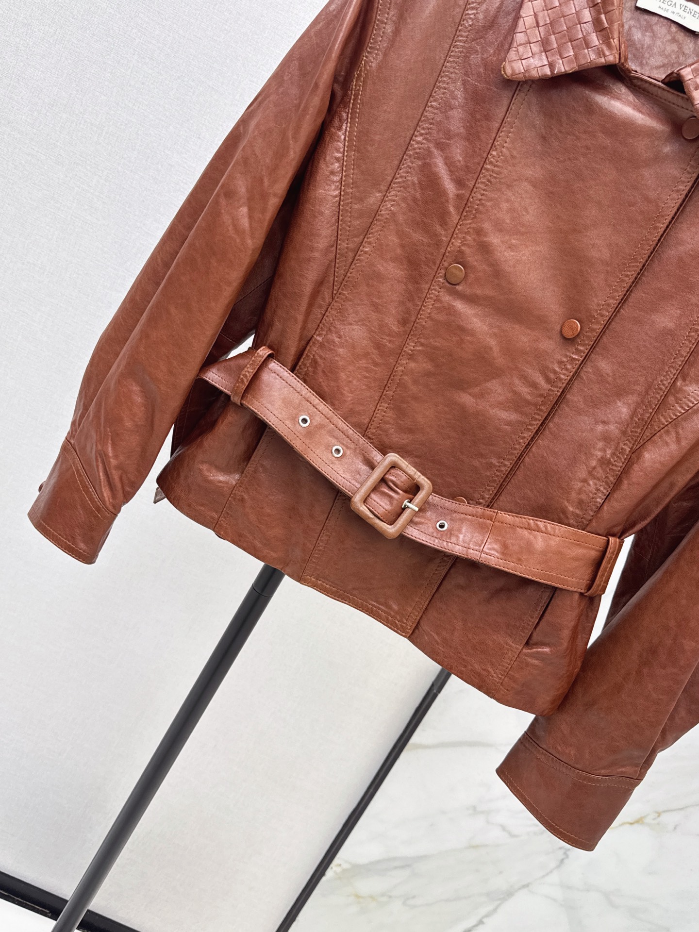 Bott 26fw belted leather jacket
