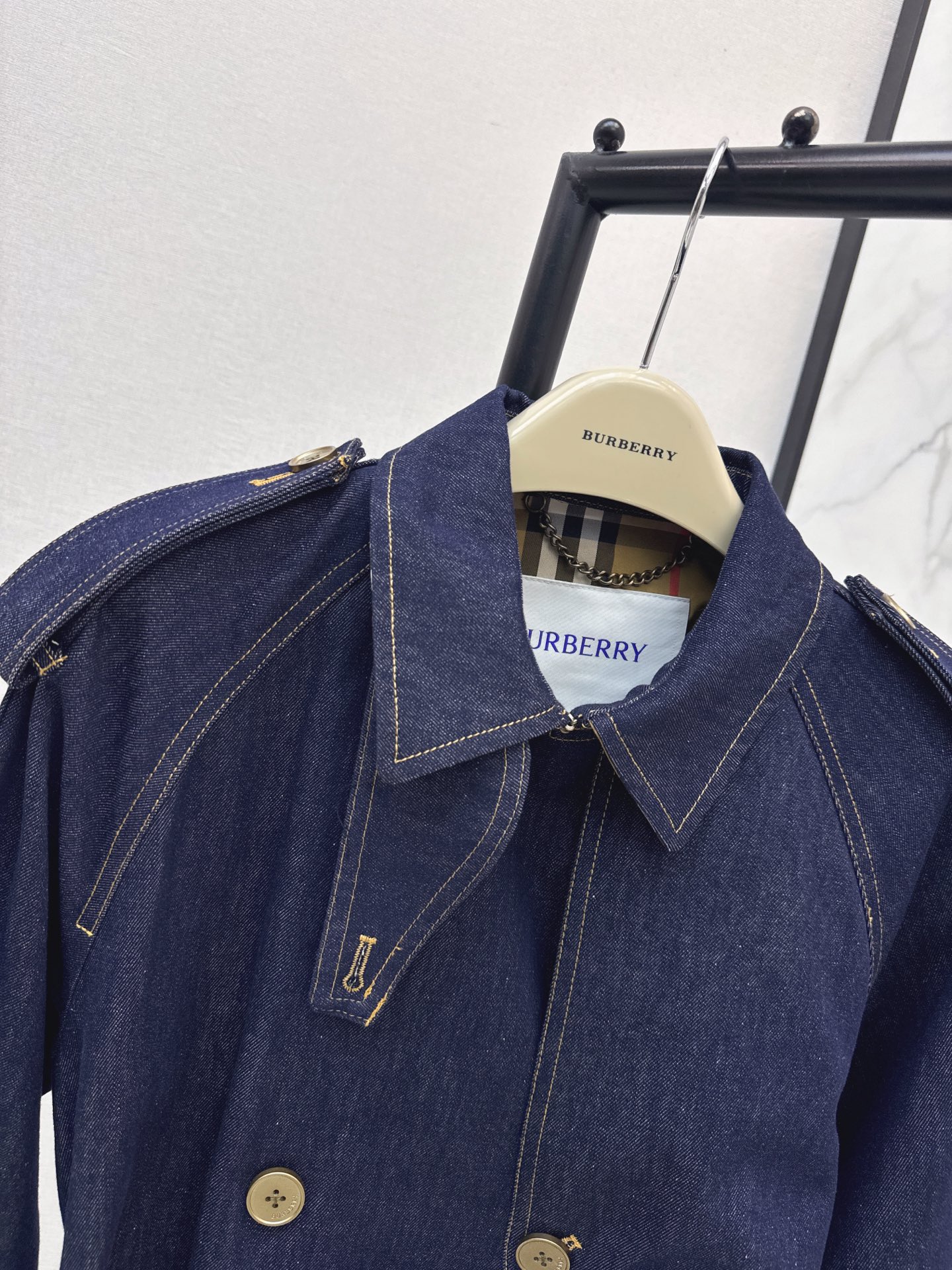 Bur 26fw belted denim jacket