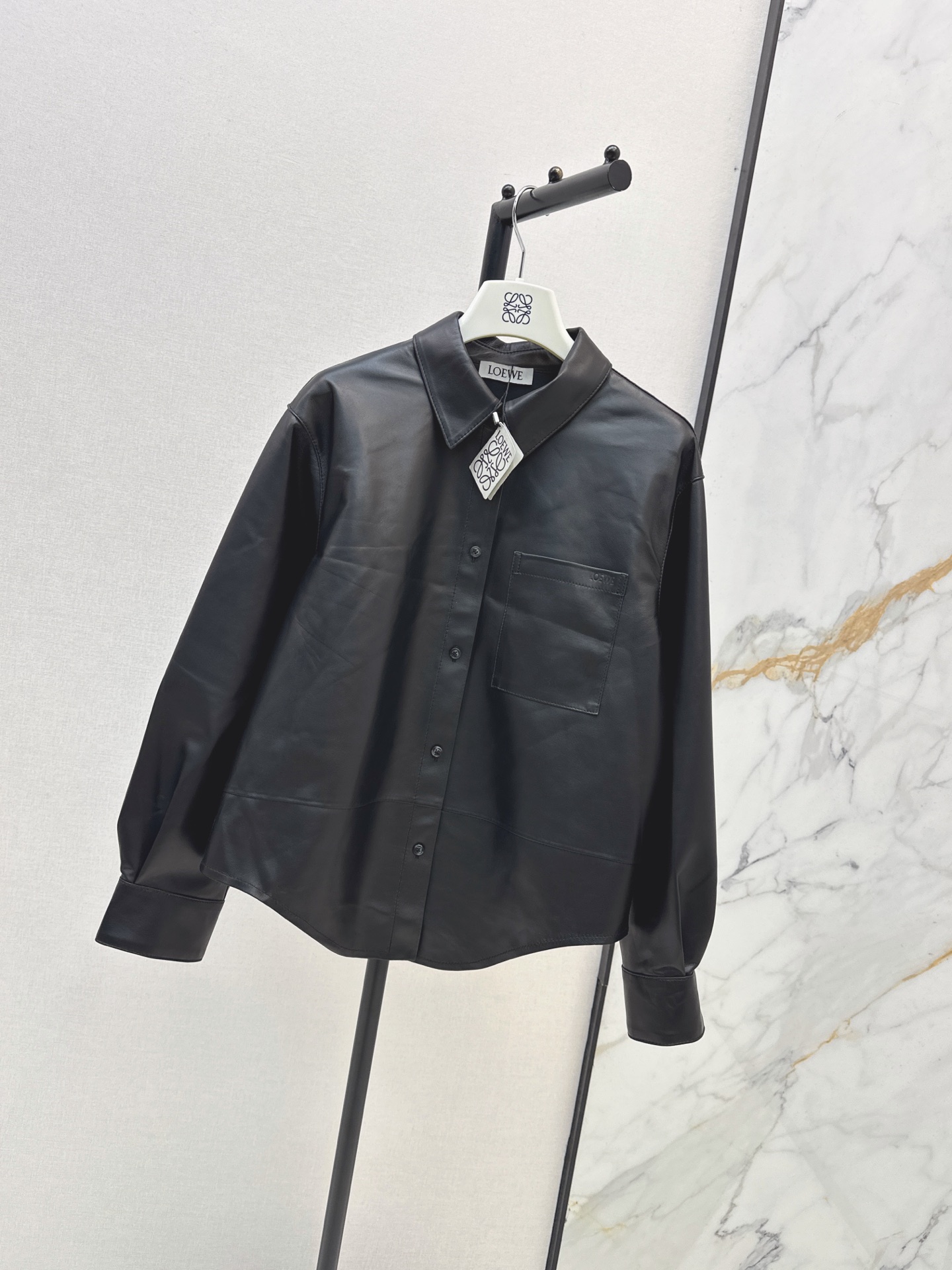 Loe 26fw leather shirt jacket