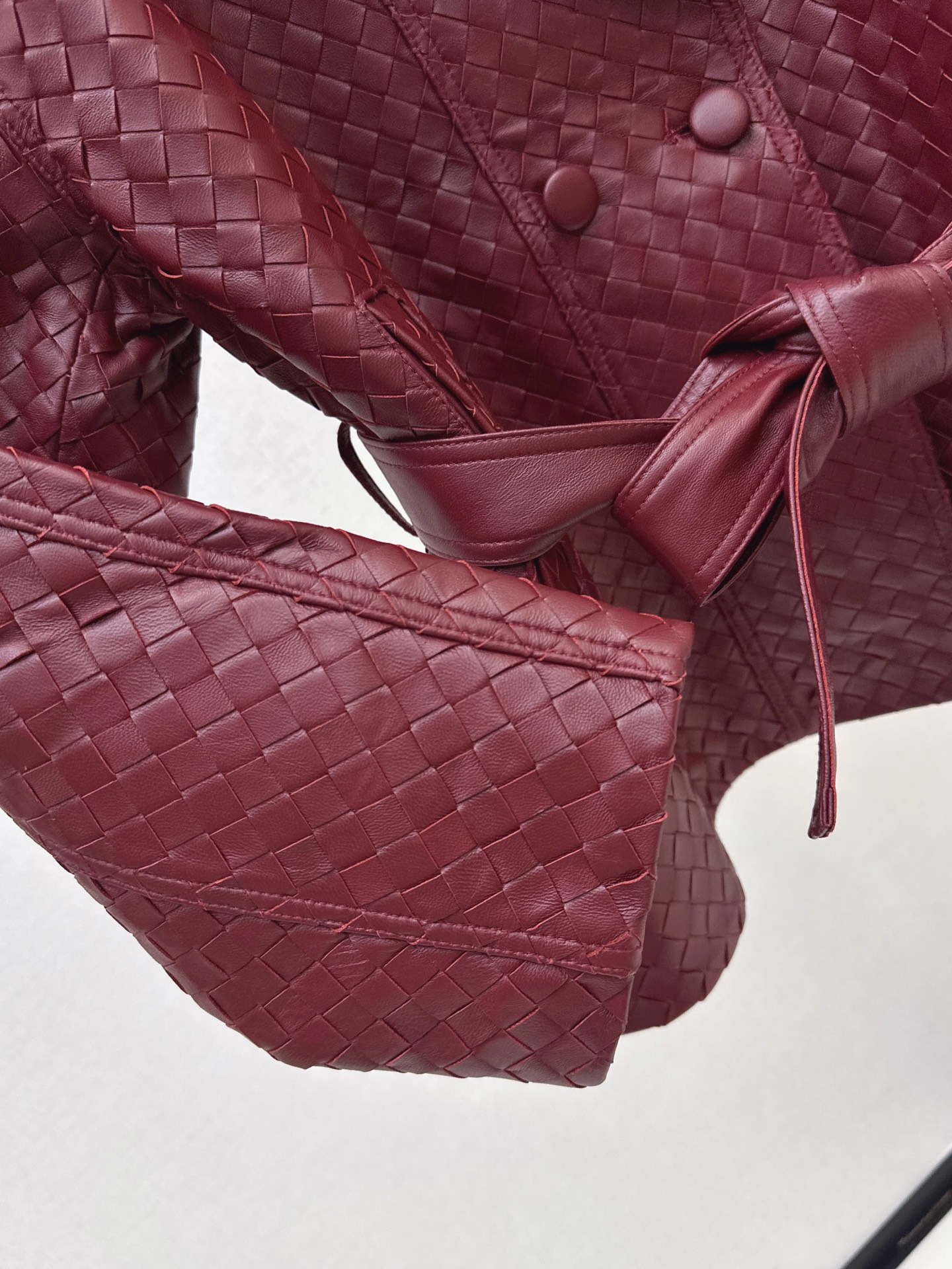 Bott 26ss leather woven jacket