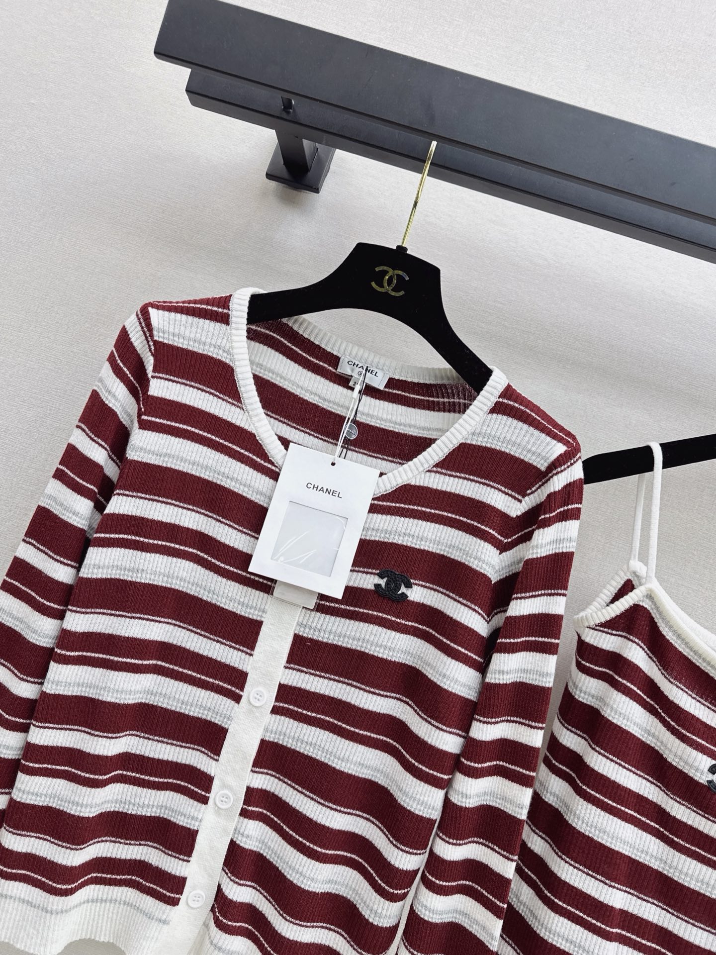 Chan 26fw knit camisole cardigan sets