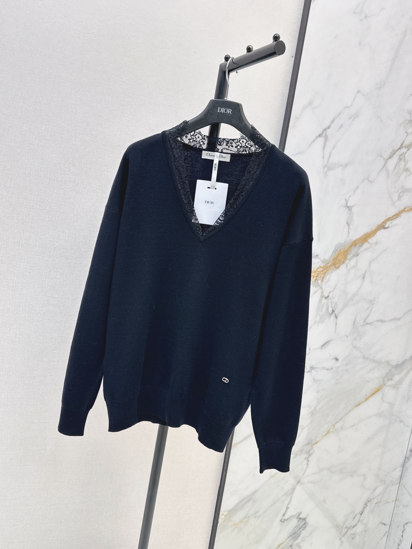 CD 26fw lace contract sweater