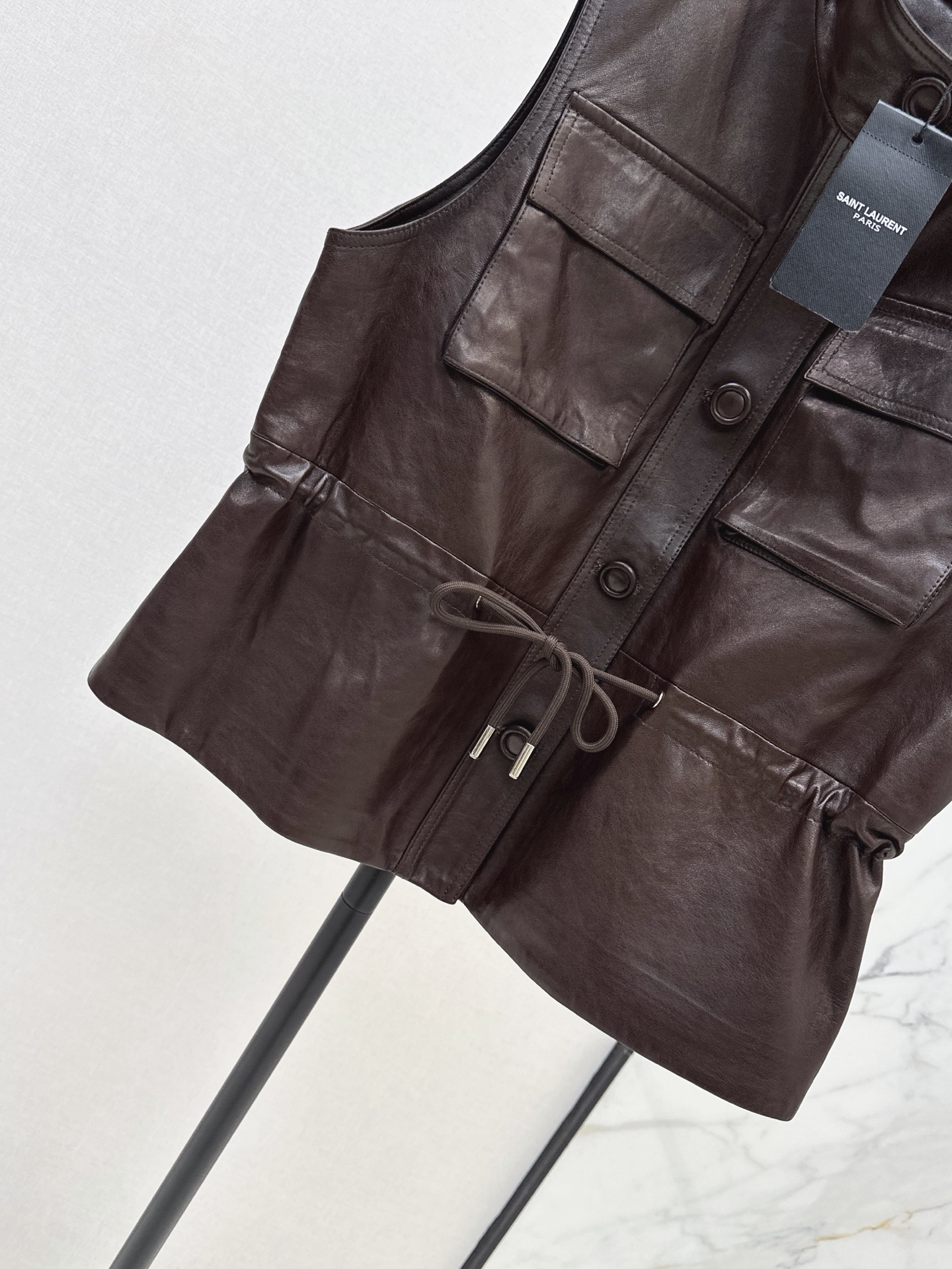 Sain 26fw leather vest jacket
