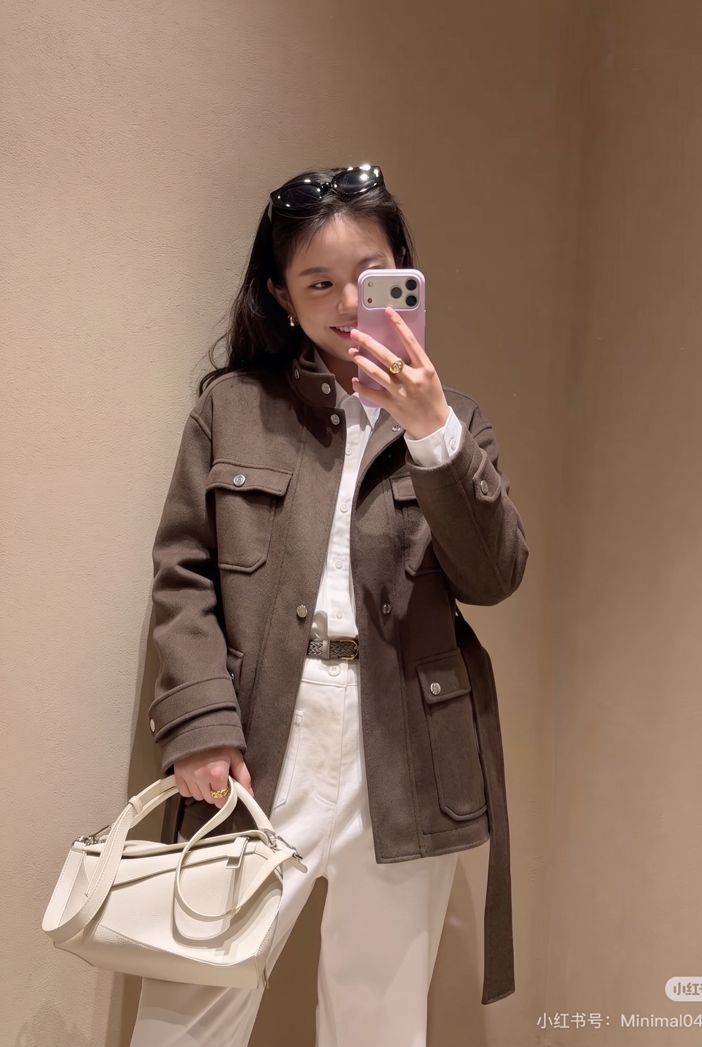 Her 26fw woolen belted jacket