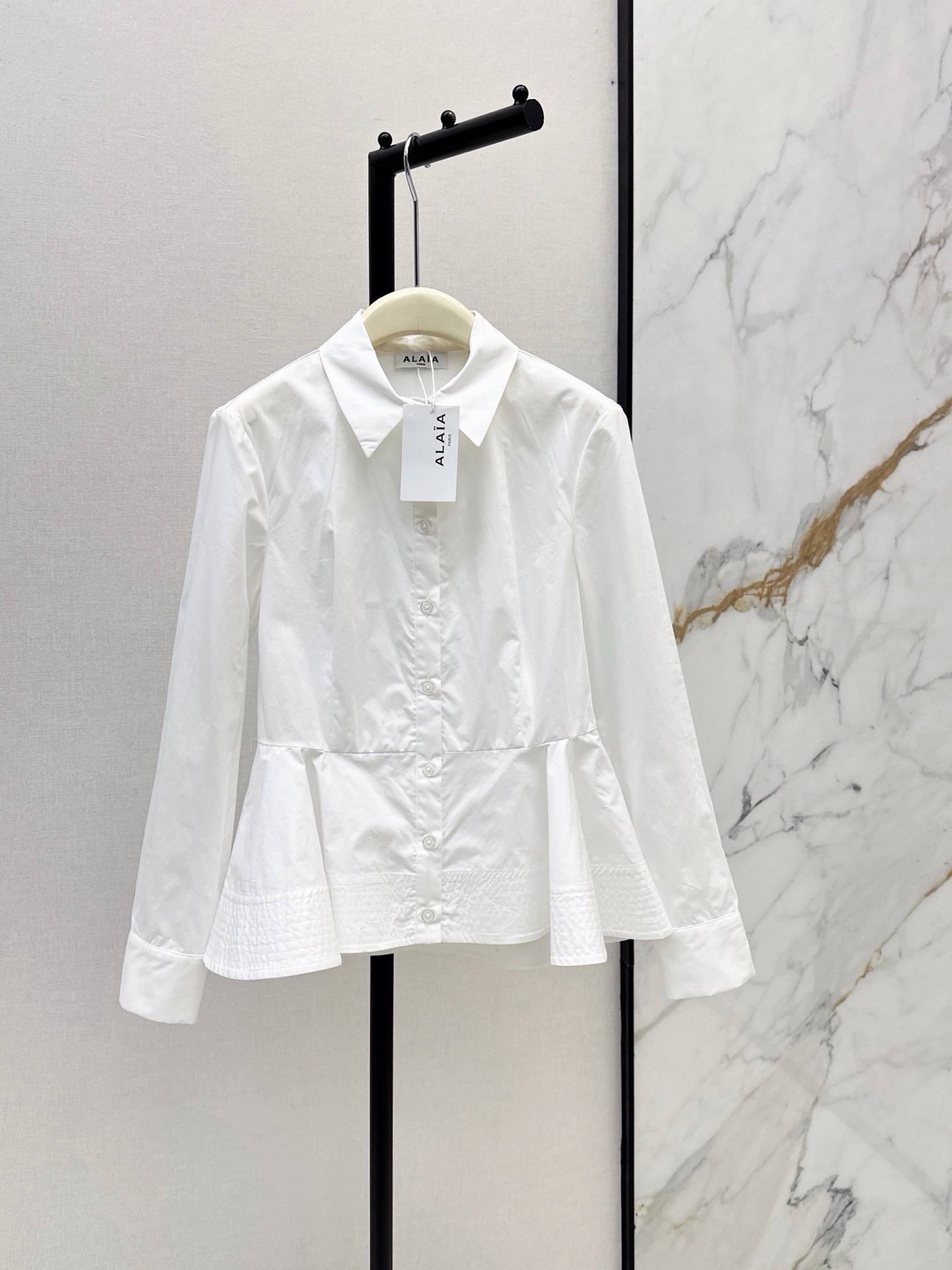Ala 26fw belted ruffle shirt