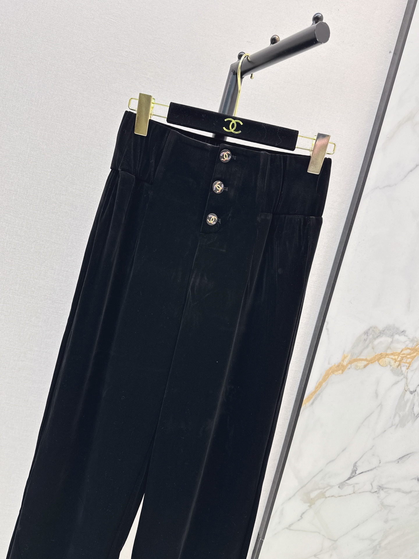 Chan 26fw velvet straight-leg pants
