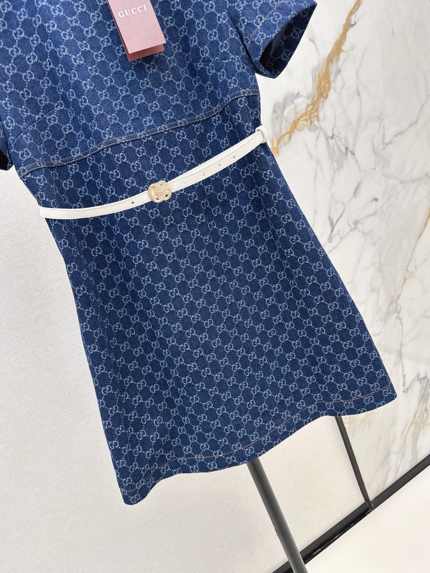 Guc  denim jacquard dress