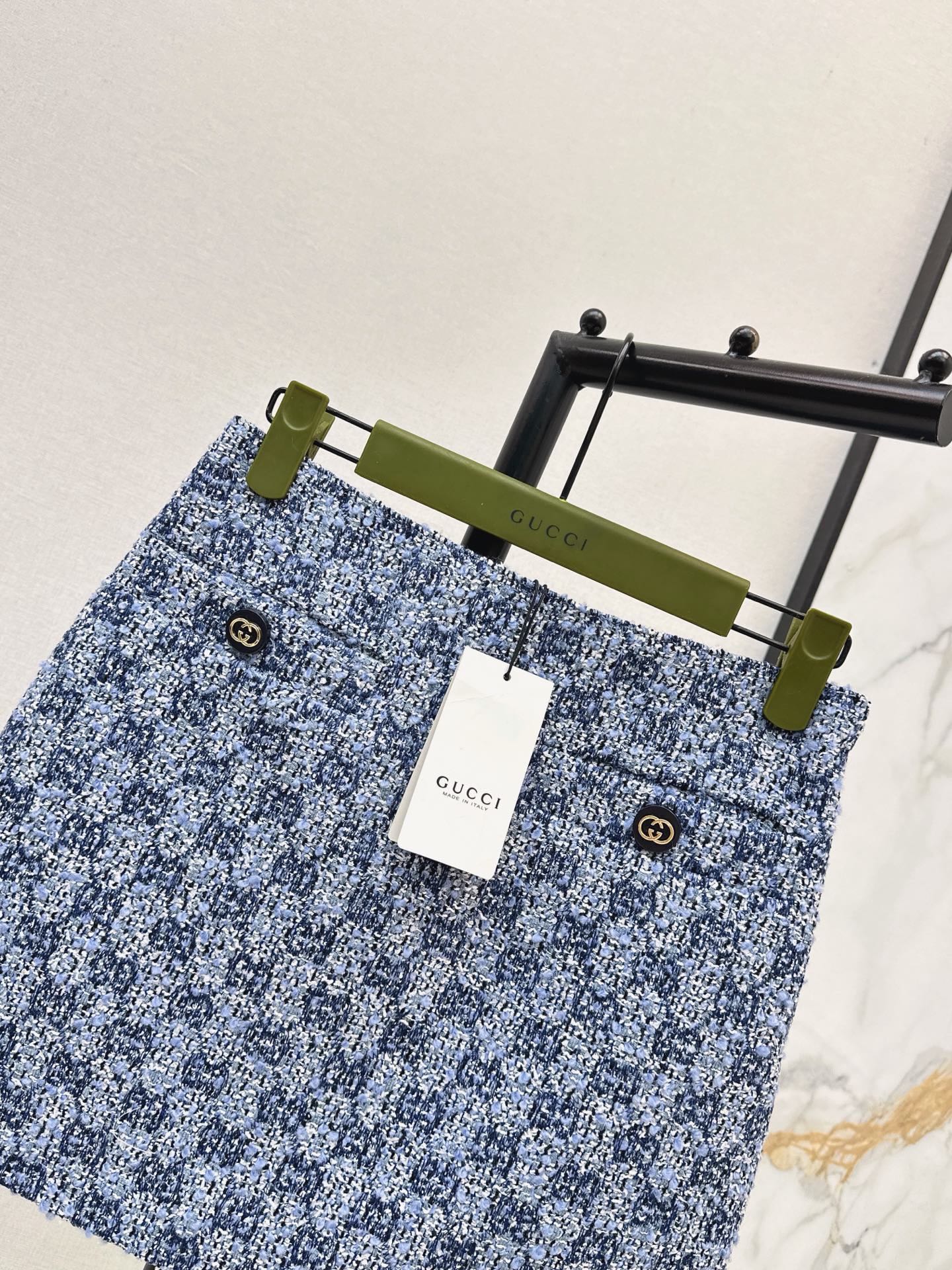 Guc 26fw A-line tweed skirt