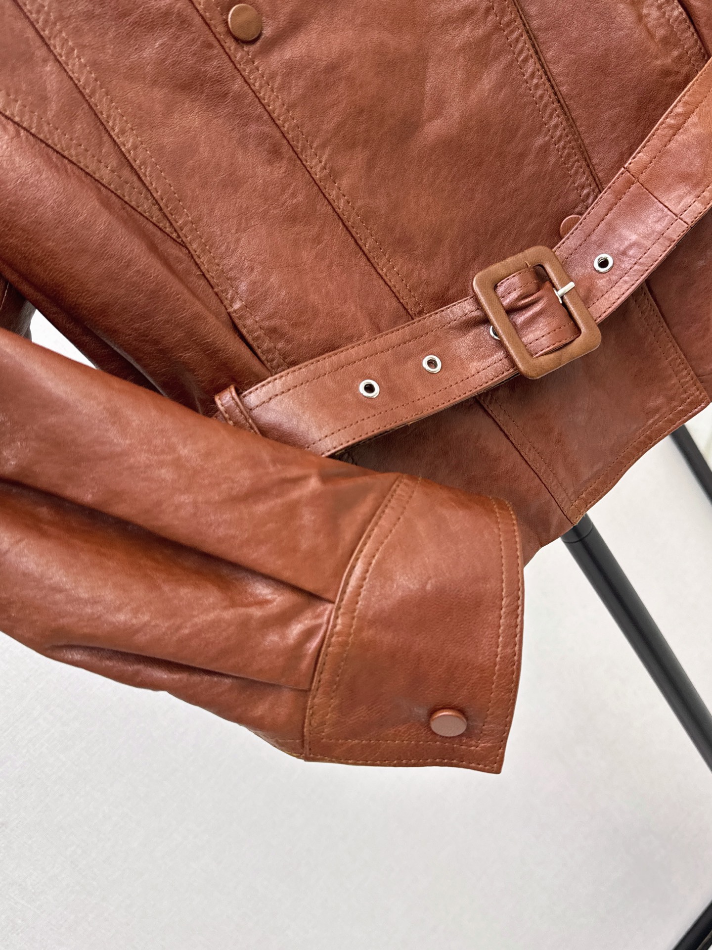 Bott 26fw belted leather jacket