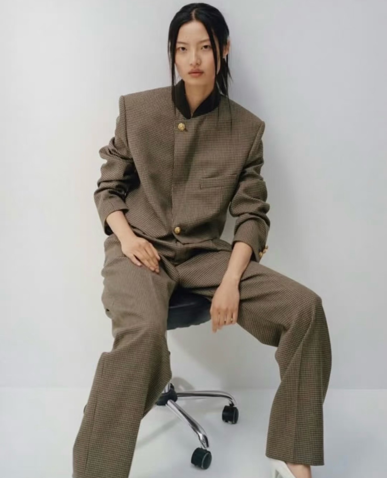 Chan 26fw houndstooth suit pants