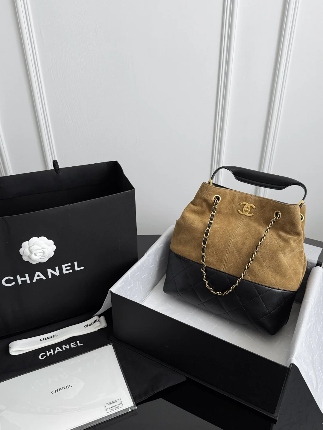Chan 25A suede hobo bags