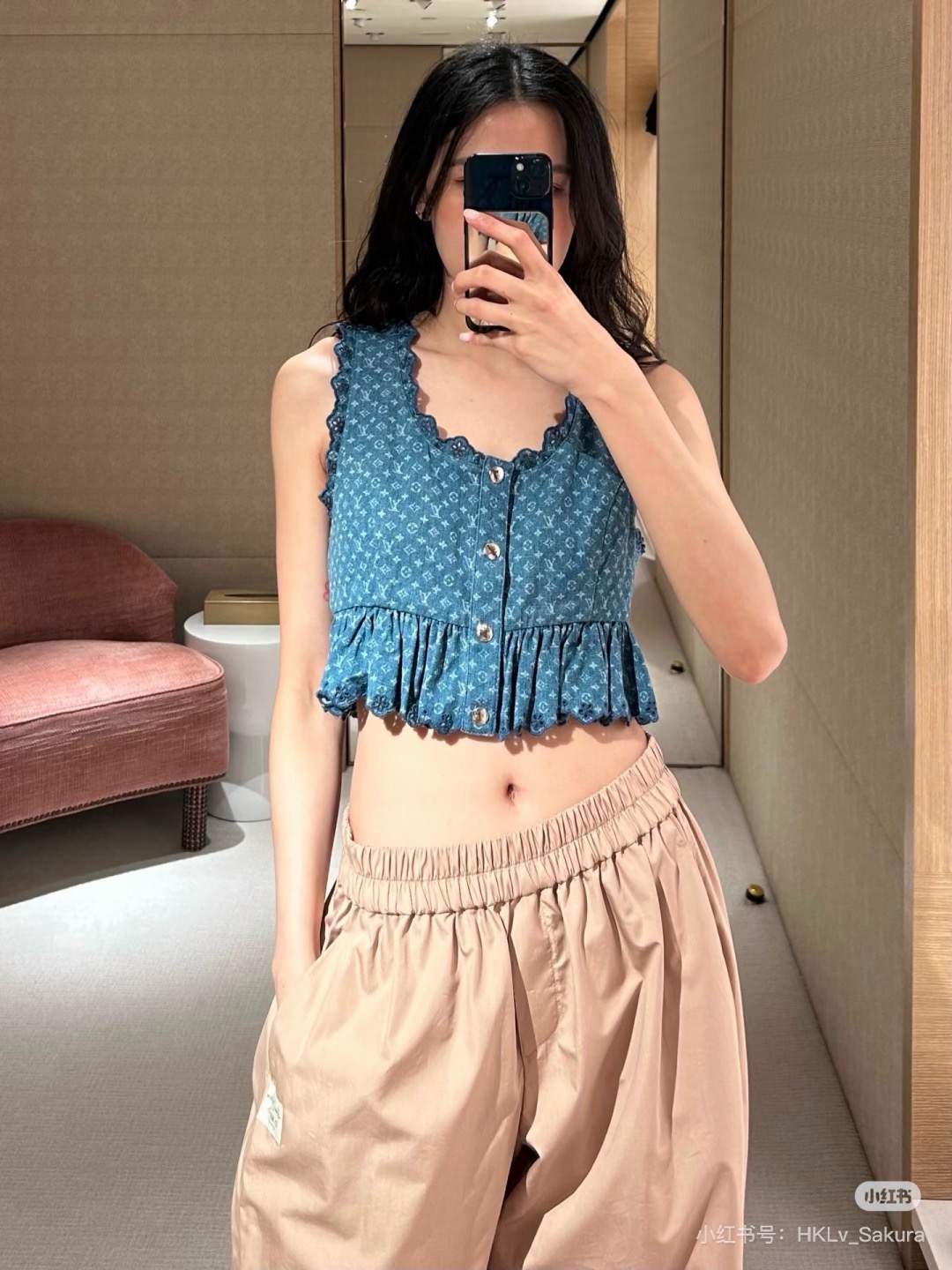 Loui 26ss sleeveless denim top
