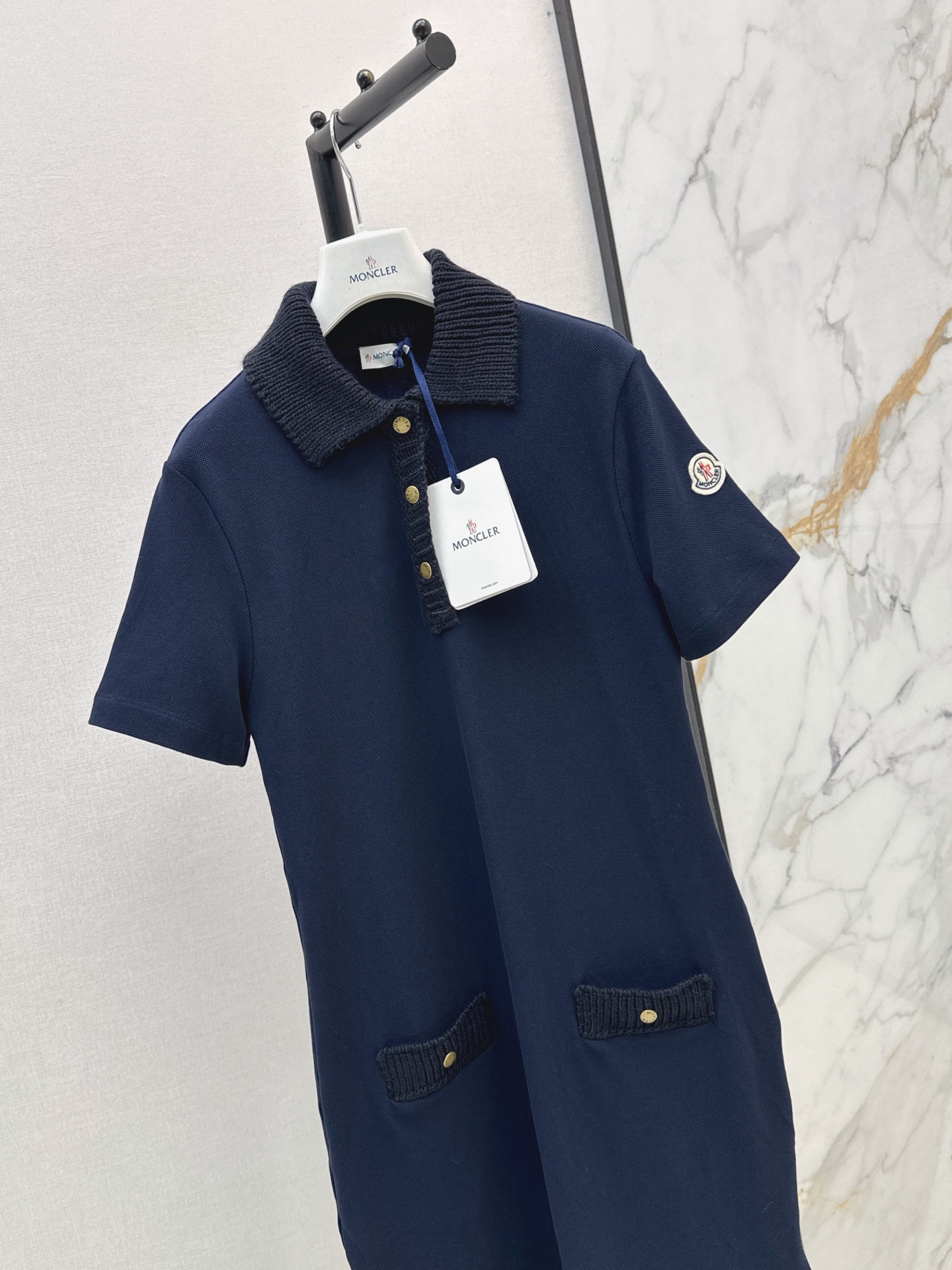 Monc 26ss knit contract polo dress