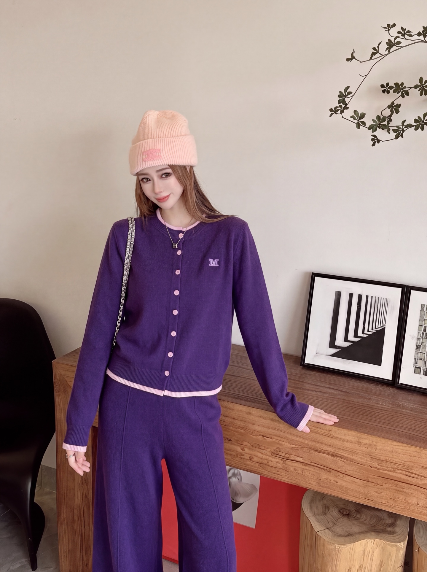 Max 26fw knit cardigan pants sets
