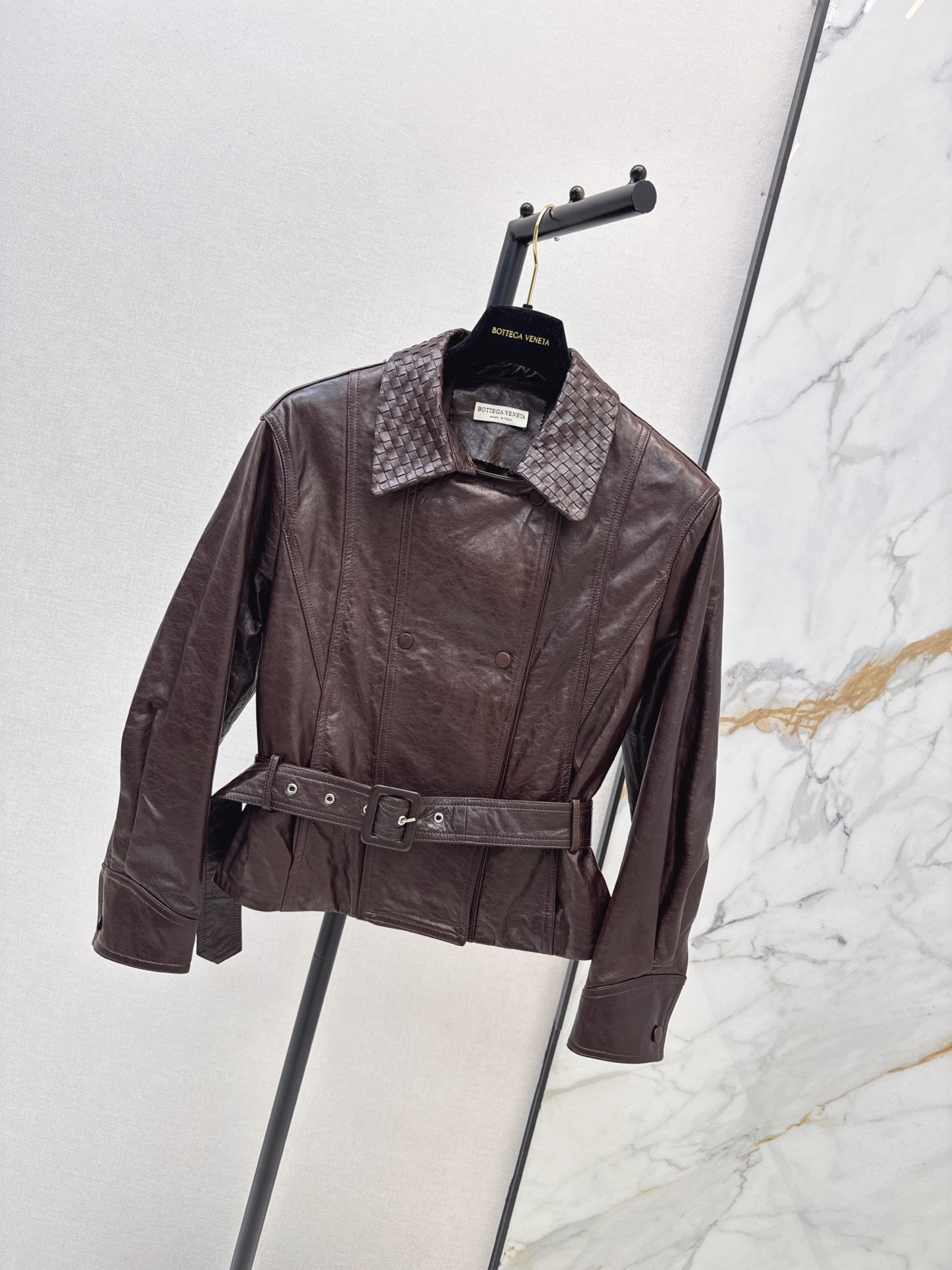 Bott 26fw belted leather jacket