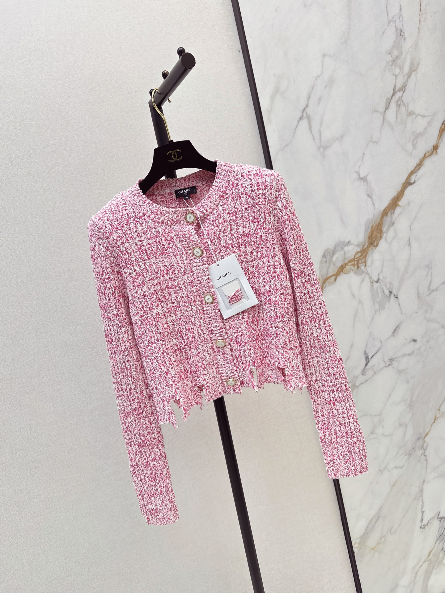Chan 26fw cropped knit cardigan