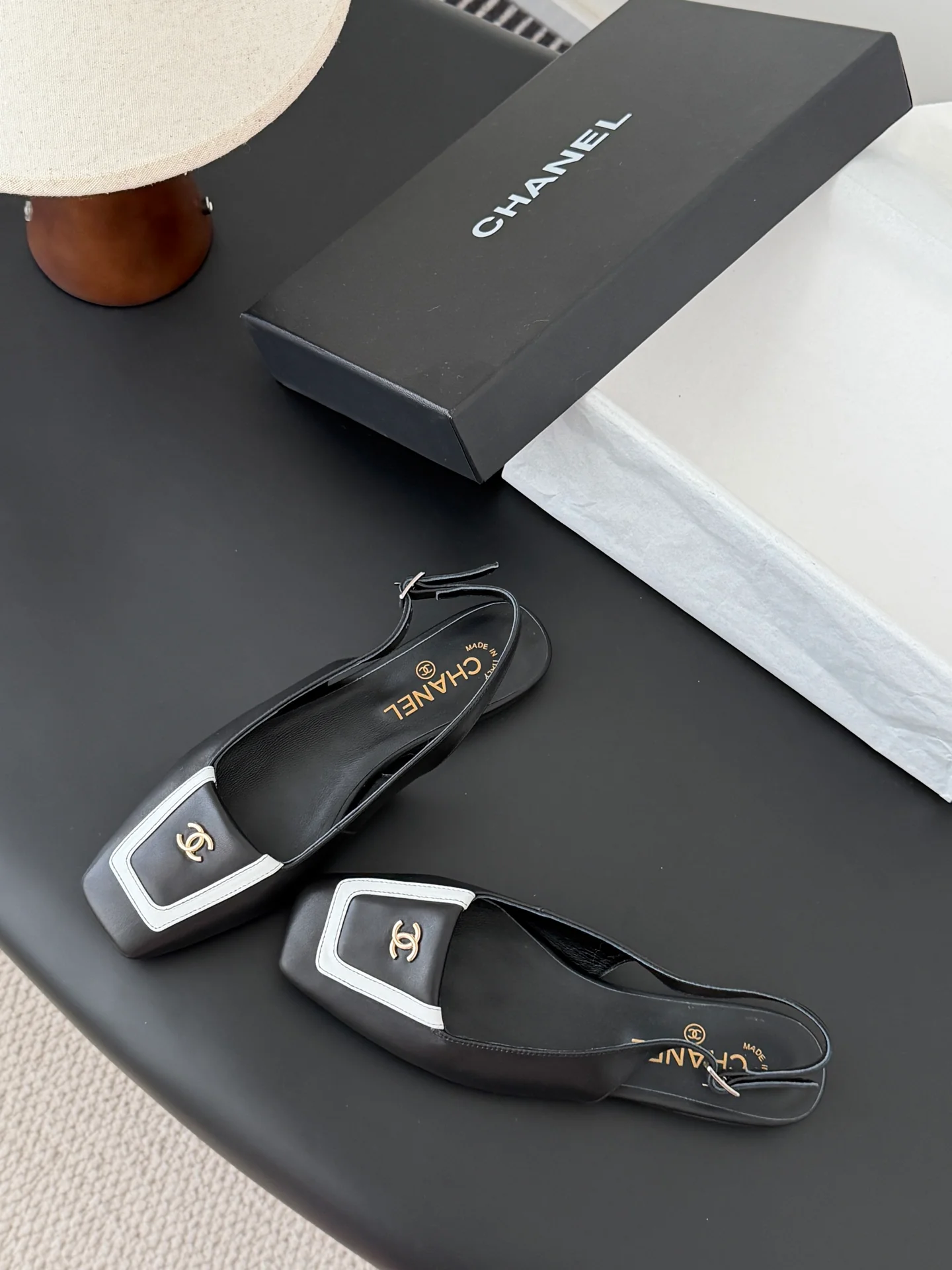 Chan 25B square-toe slingback mary janes