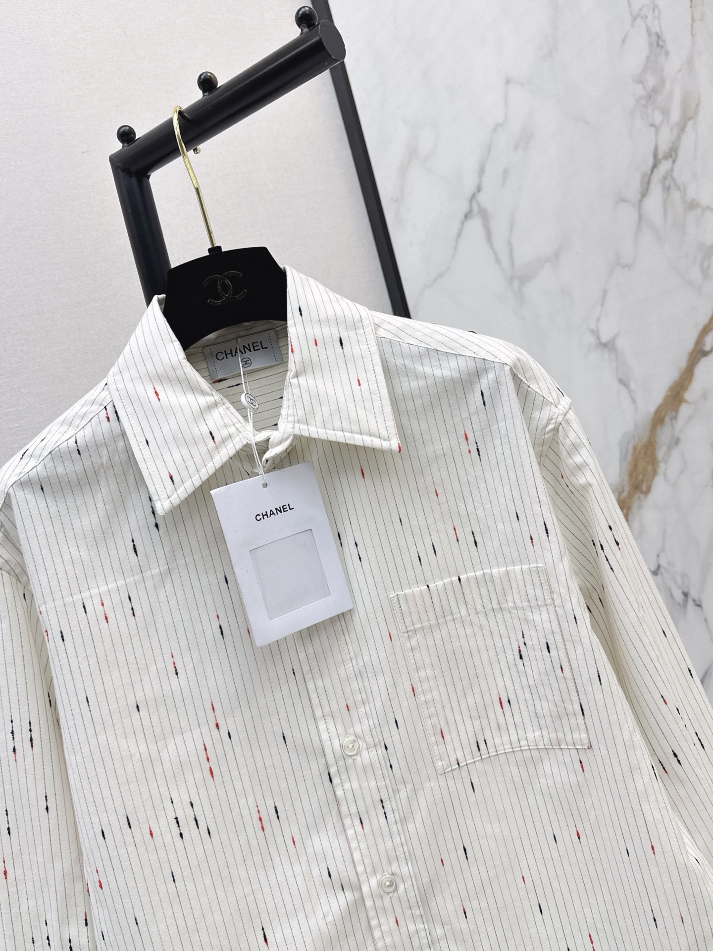 Chan 26fw stripe jacquard shirt