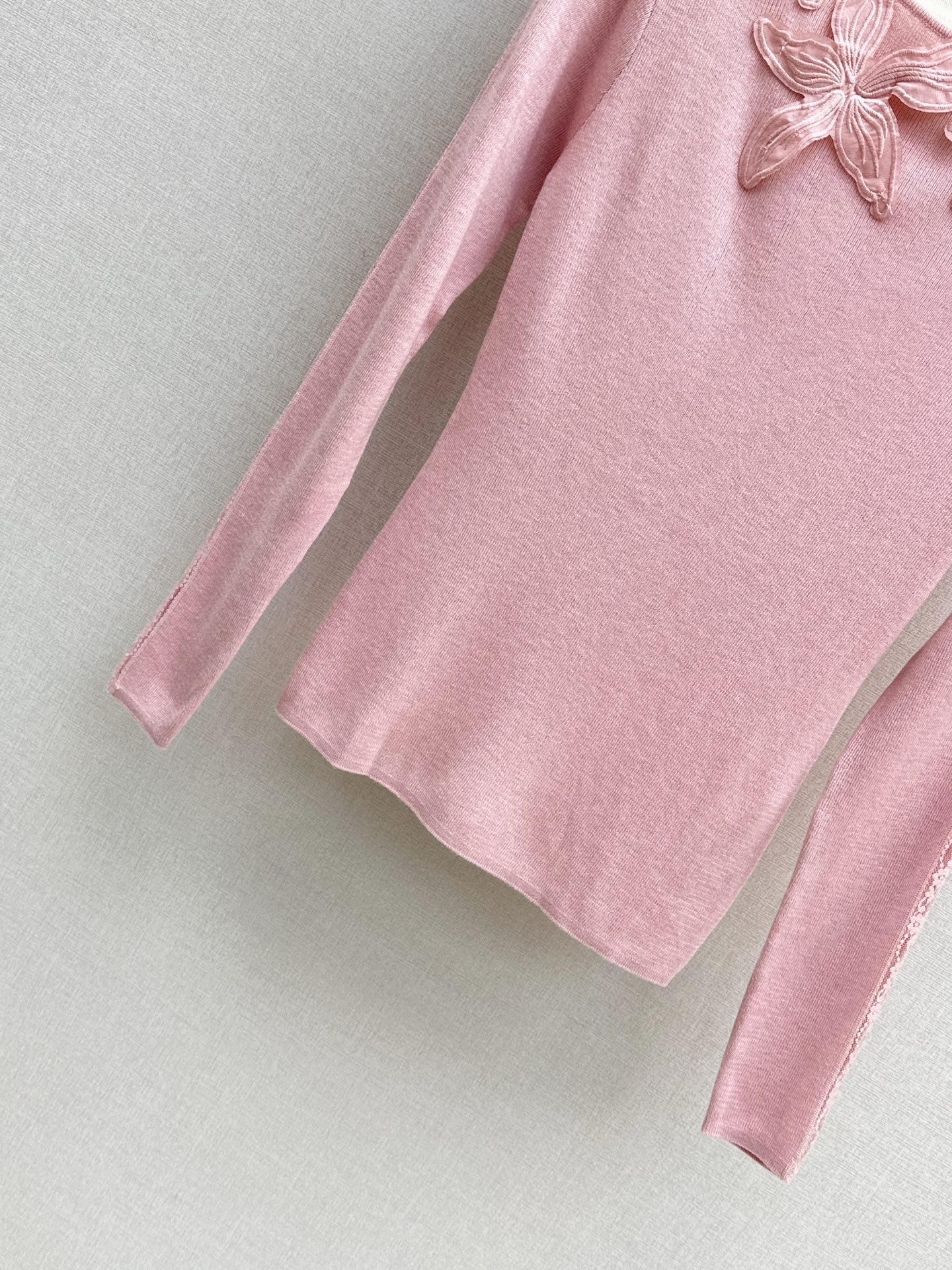 ES 26fw lace embroidery knit basic tee
