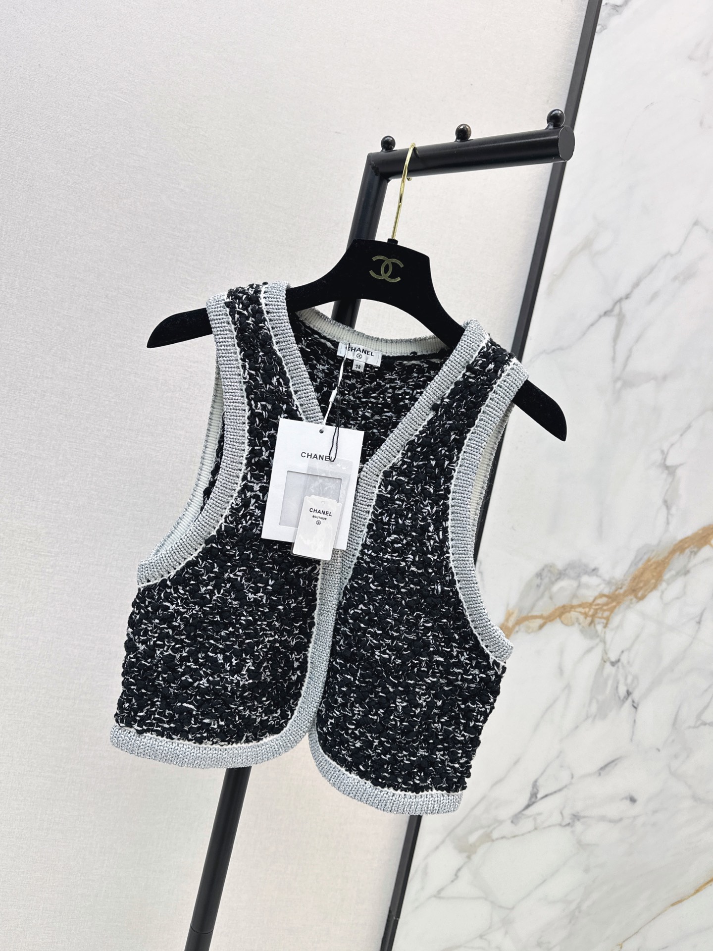 Chan 26fw tweed knit vest