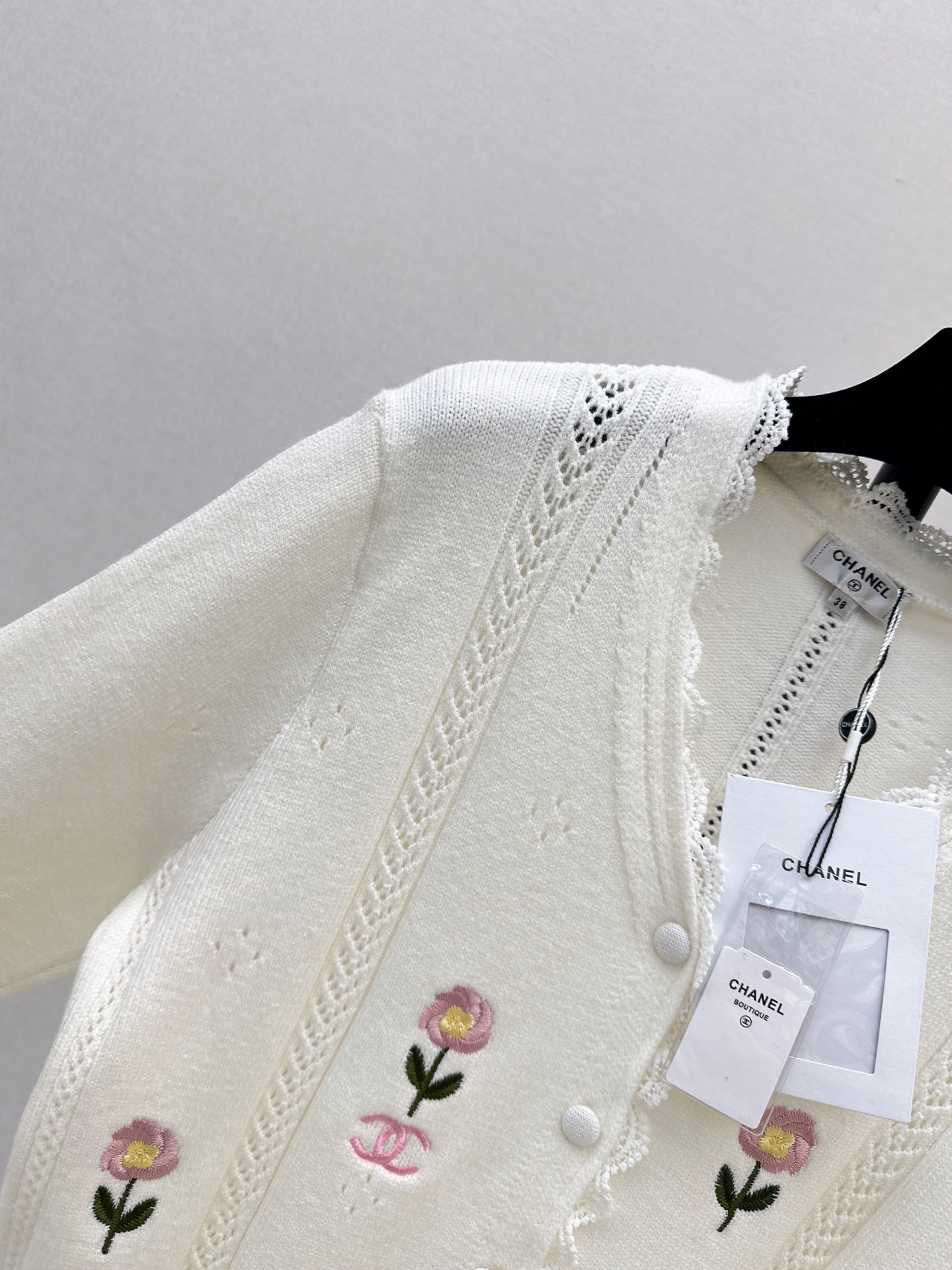 Chan 26fw embroidery knit cardigan
