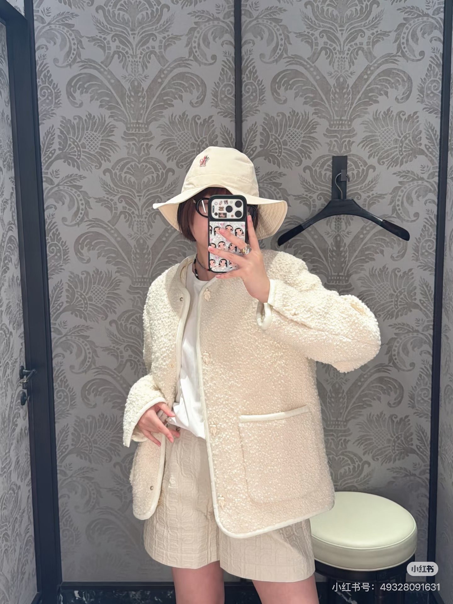 Monc 26fw tweed jacket down vest sets