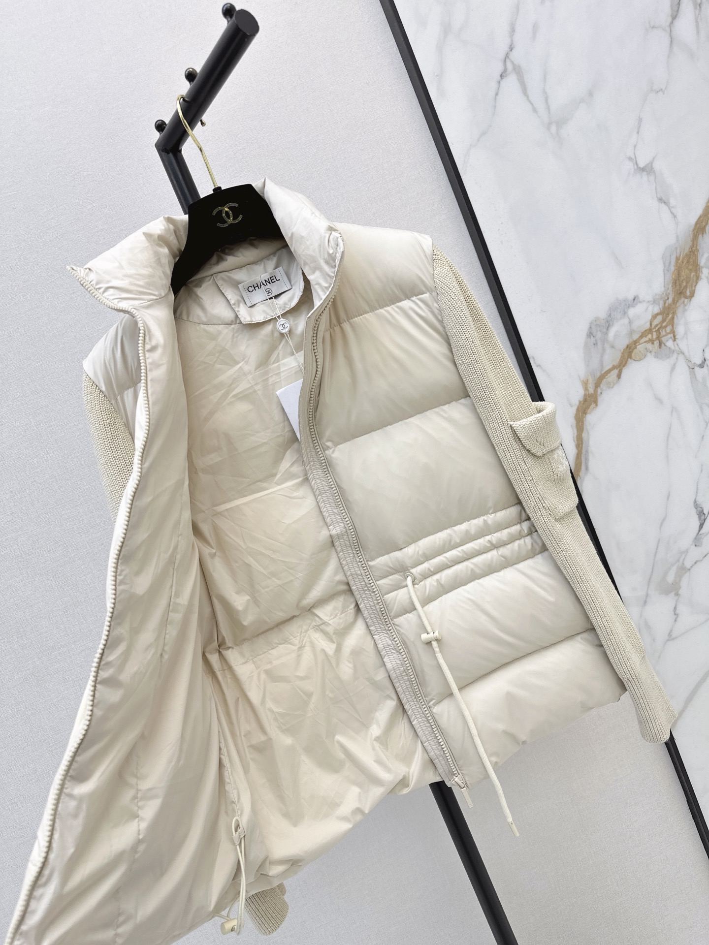Chan 26fw wool contract drawstring down jacket
