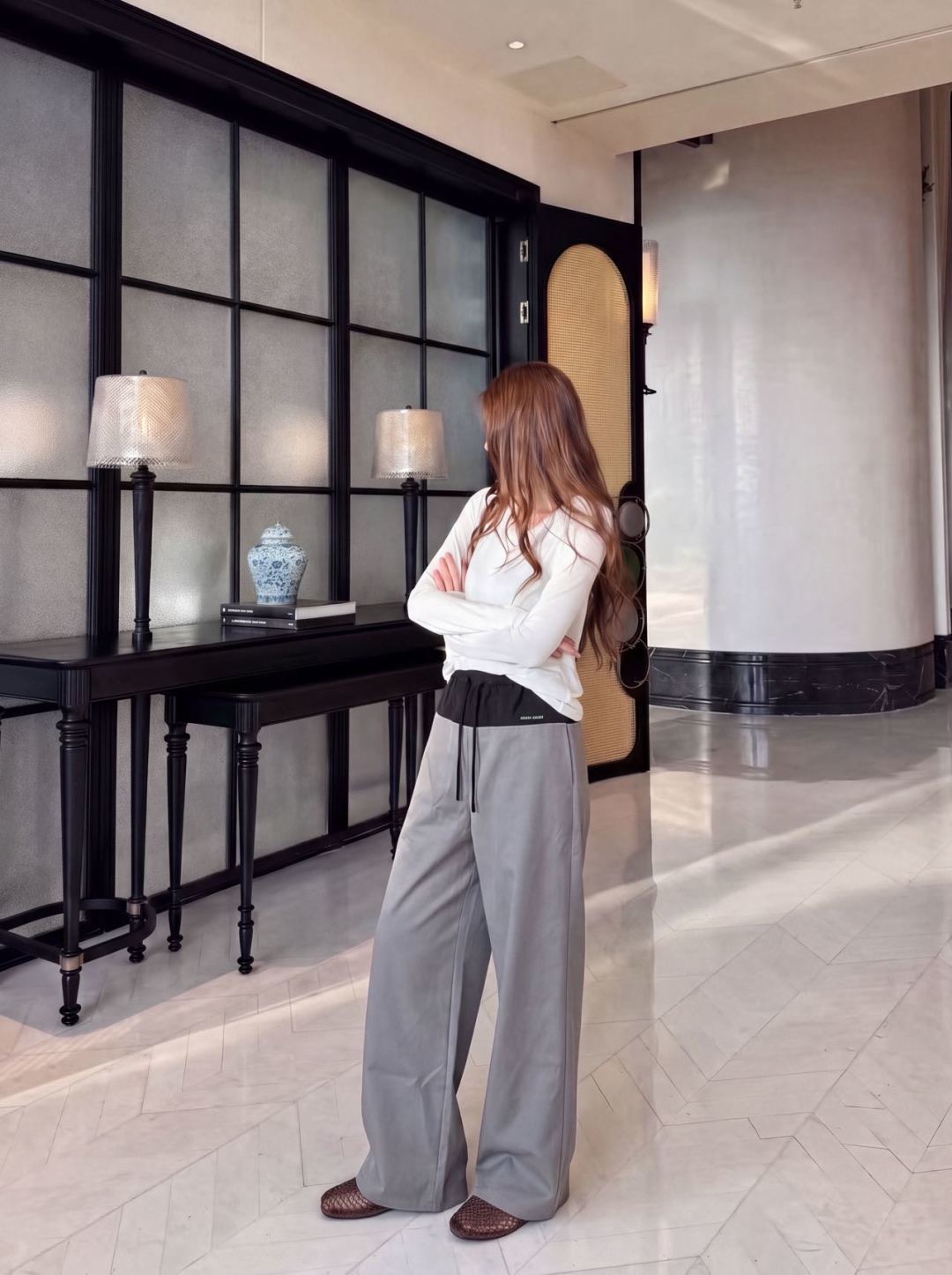 Miu 26fw contract wide-leg pants