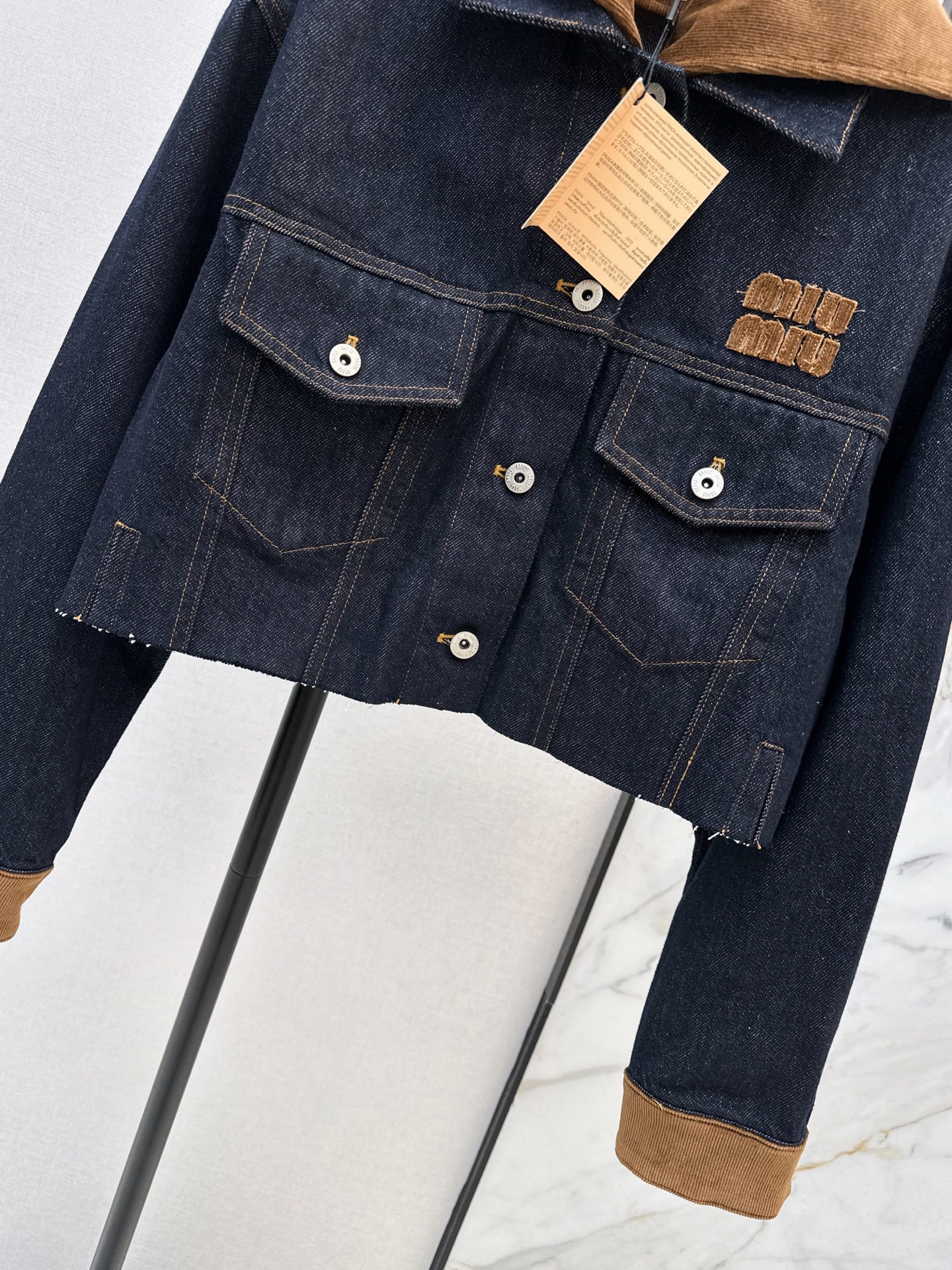 Miu 26fw cropped denim jacket