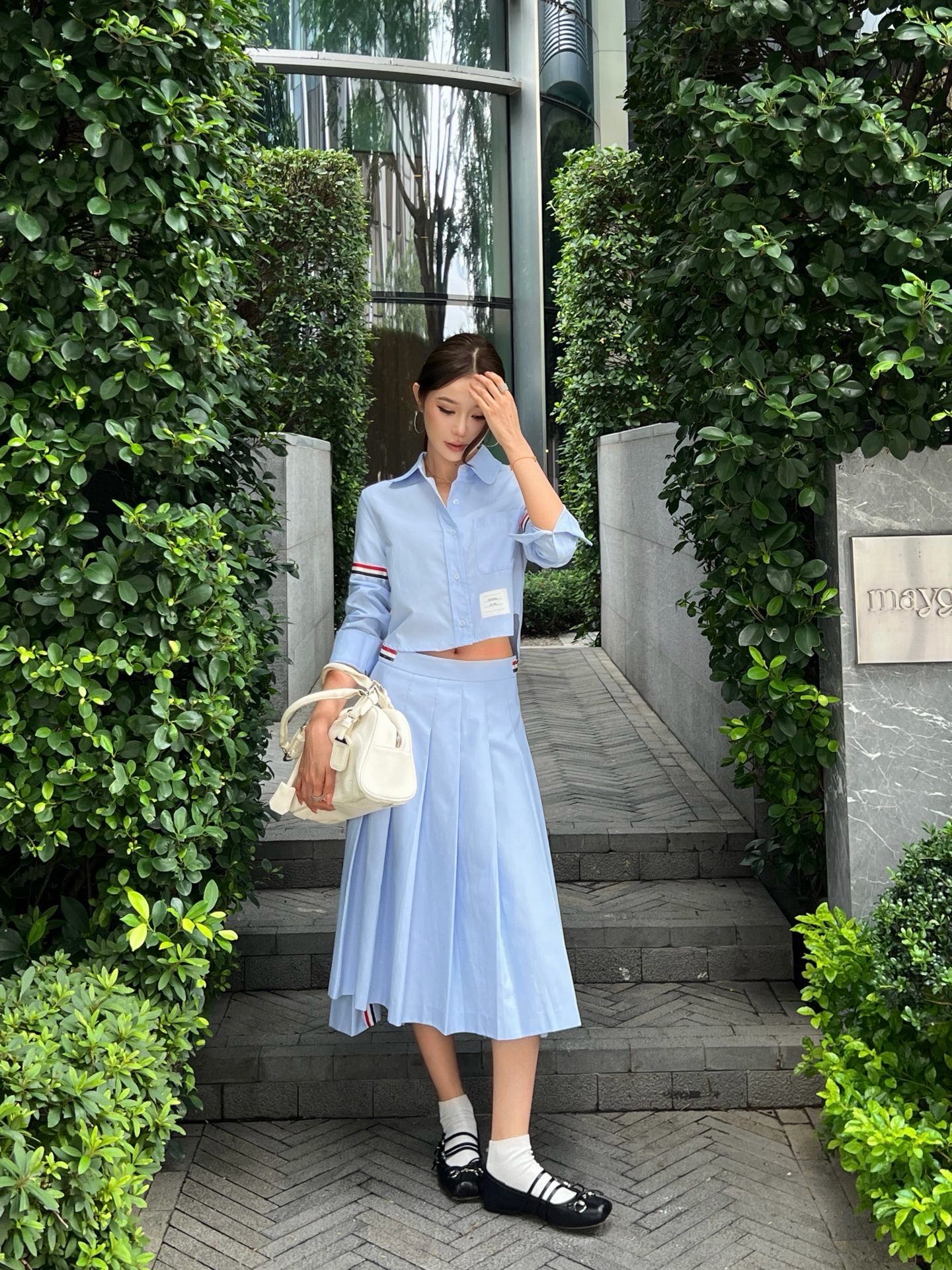 Thom 26fw pleated skirt