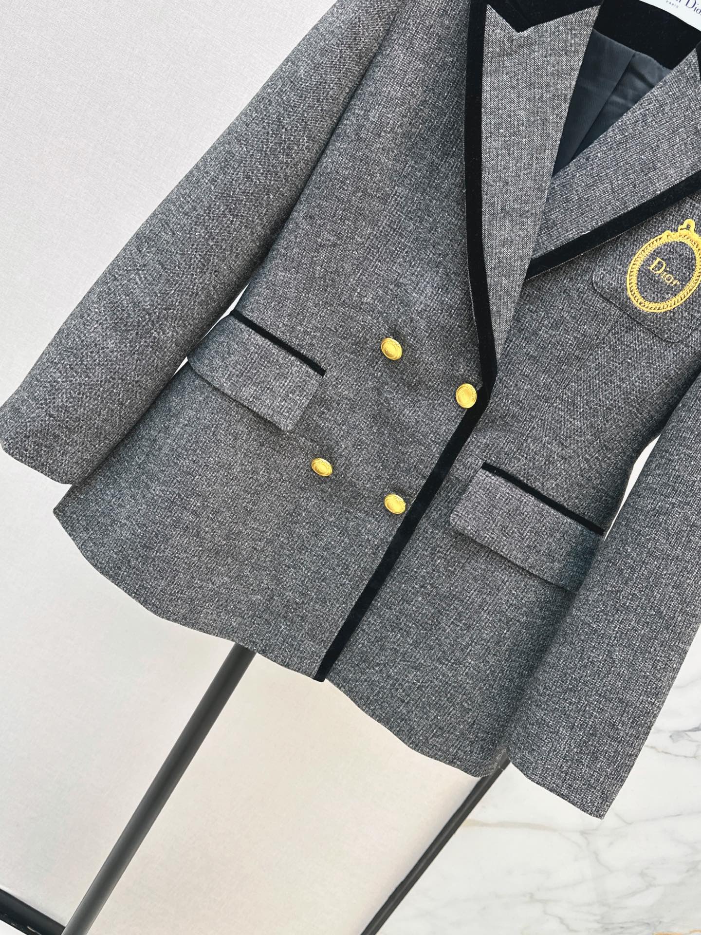 CD 26fw velvet trim blazer