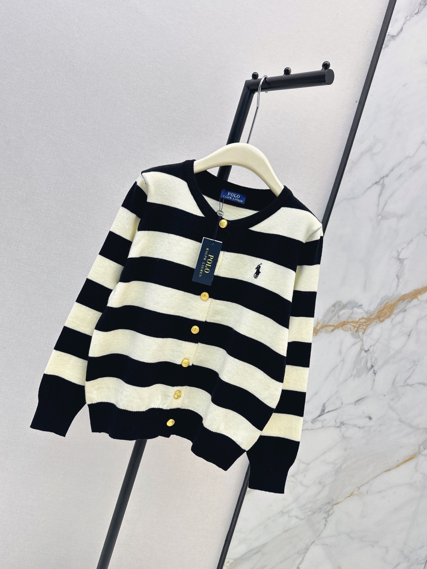 Ralp 26fw stripe knit cardigan