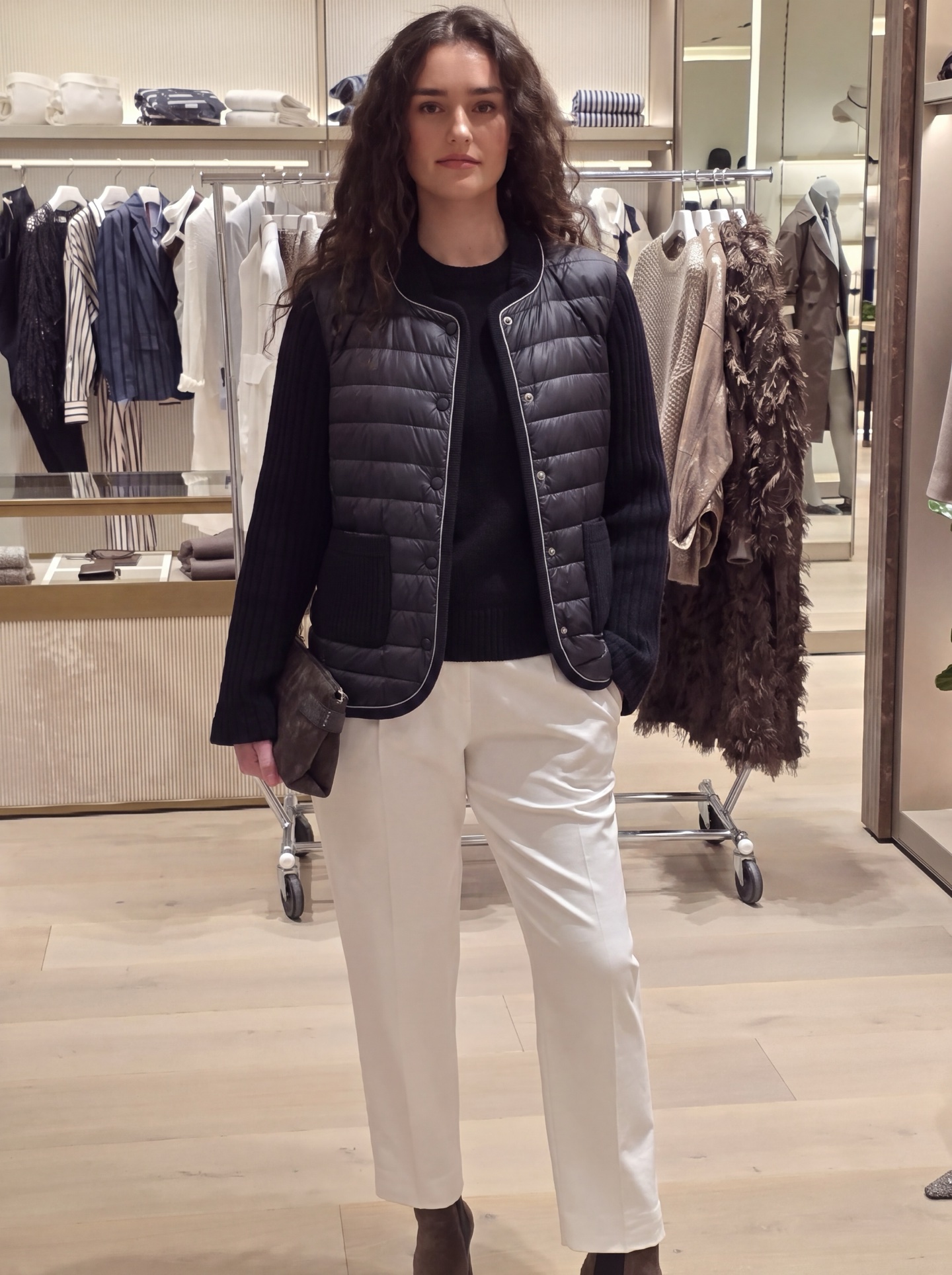 Brun 26fw wool knit contract down jacket