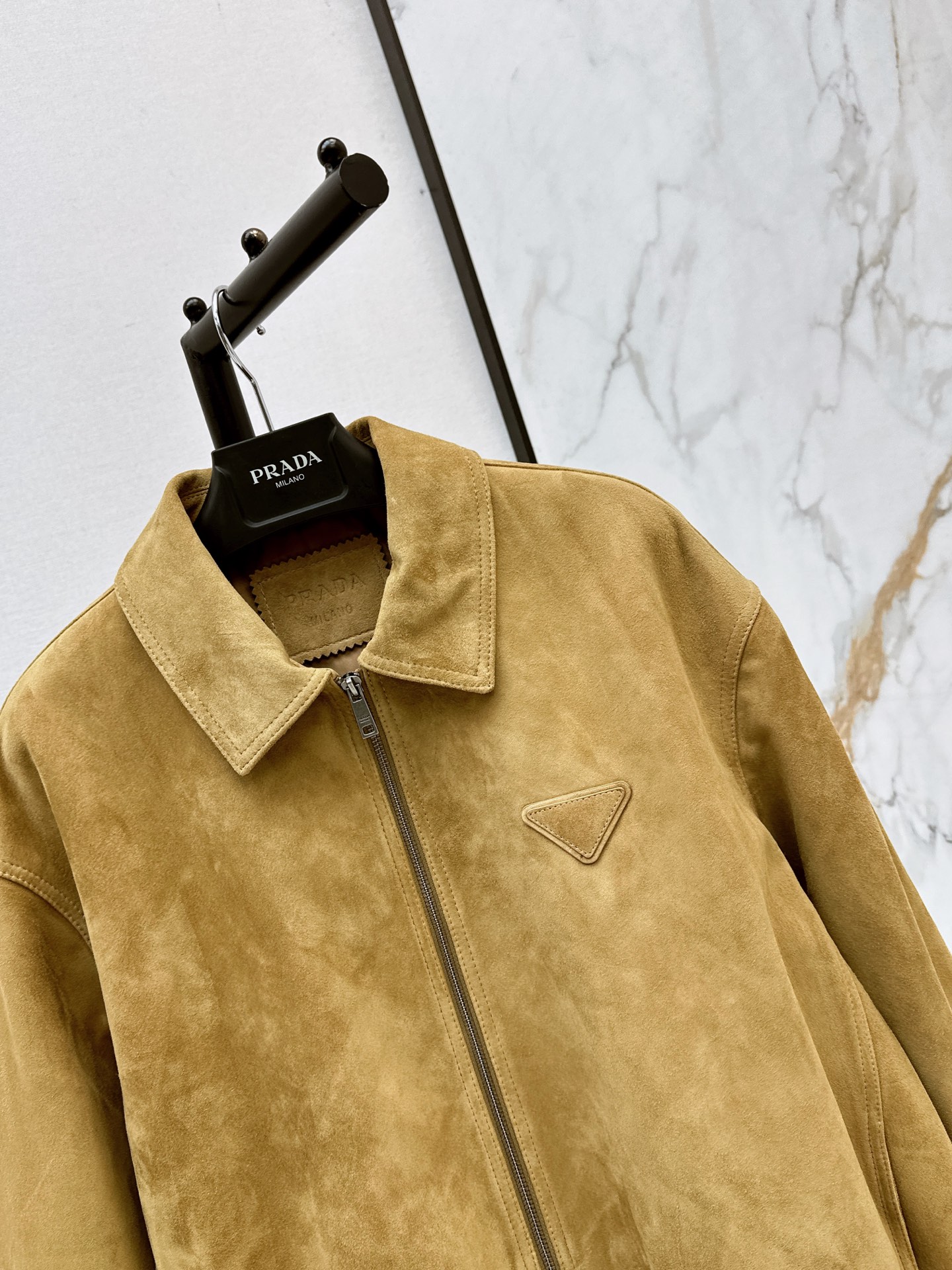 Pra 26fw suede leather jacket