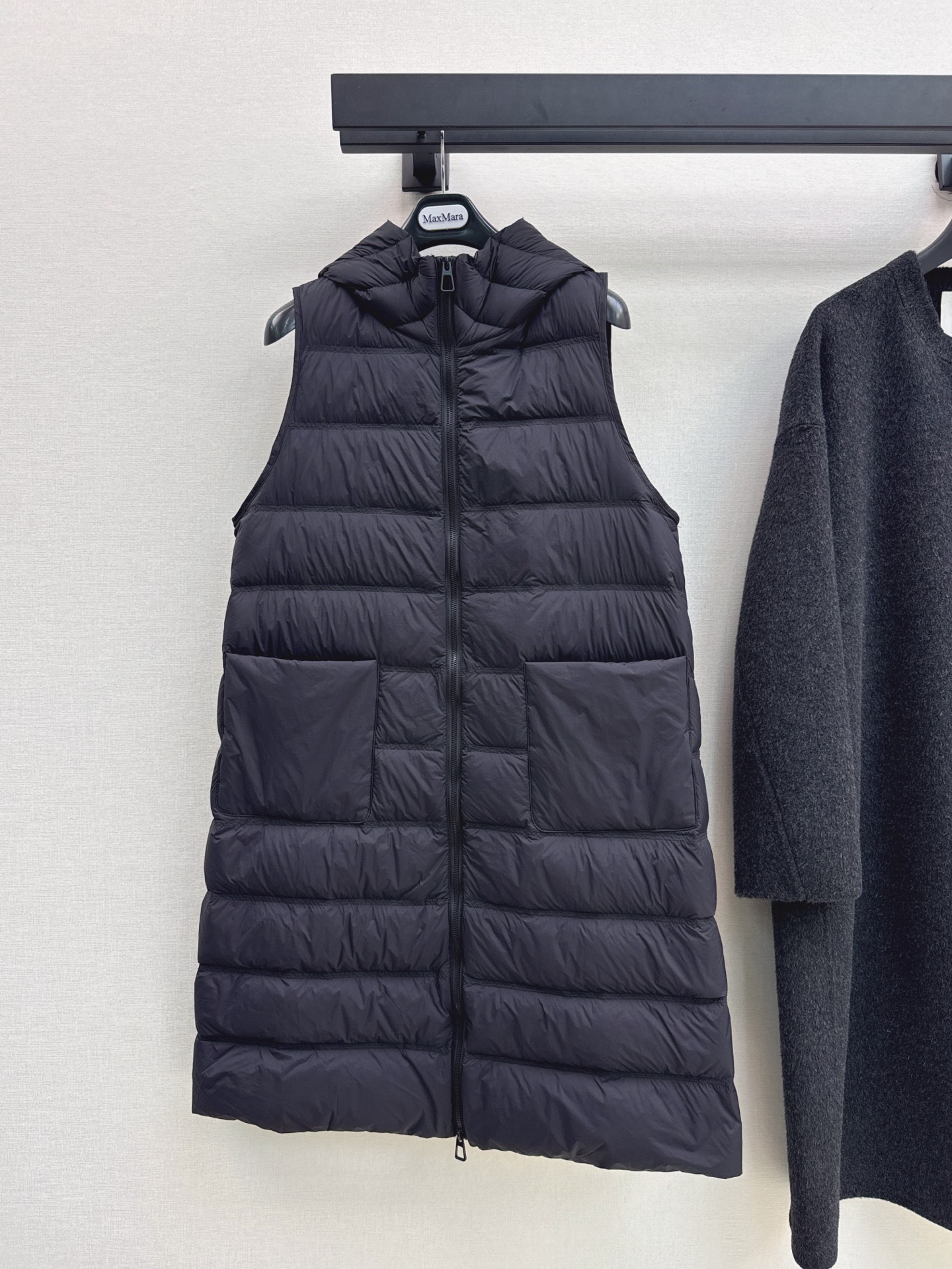 Max 26fw hooded down vest woolen overcoats sets