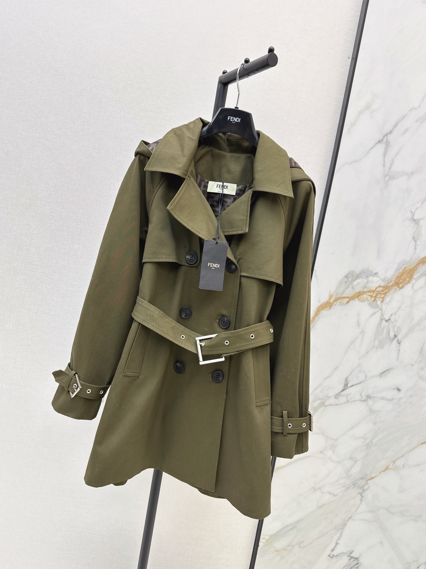 Fen 26fw hooded trench coats