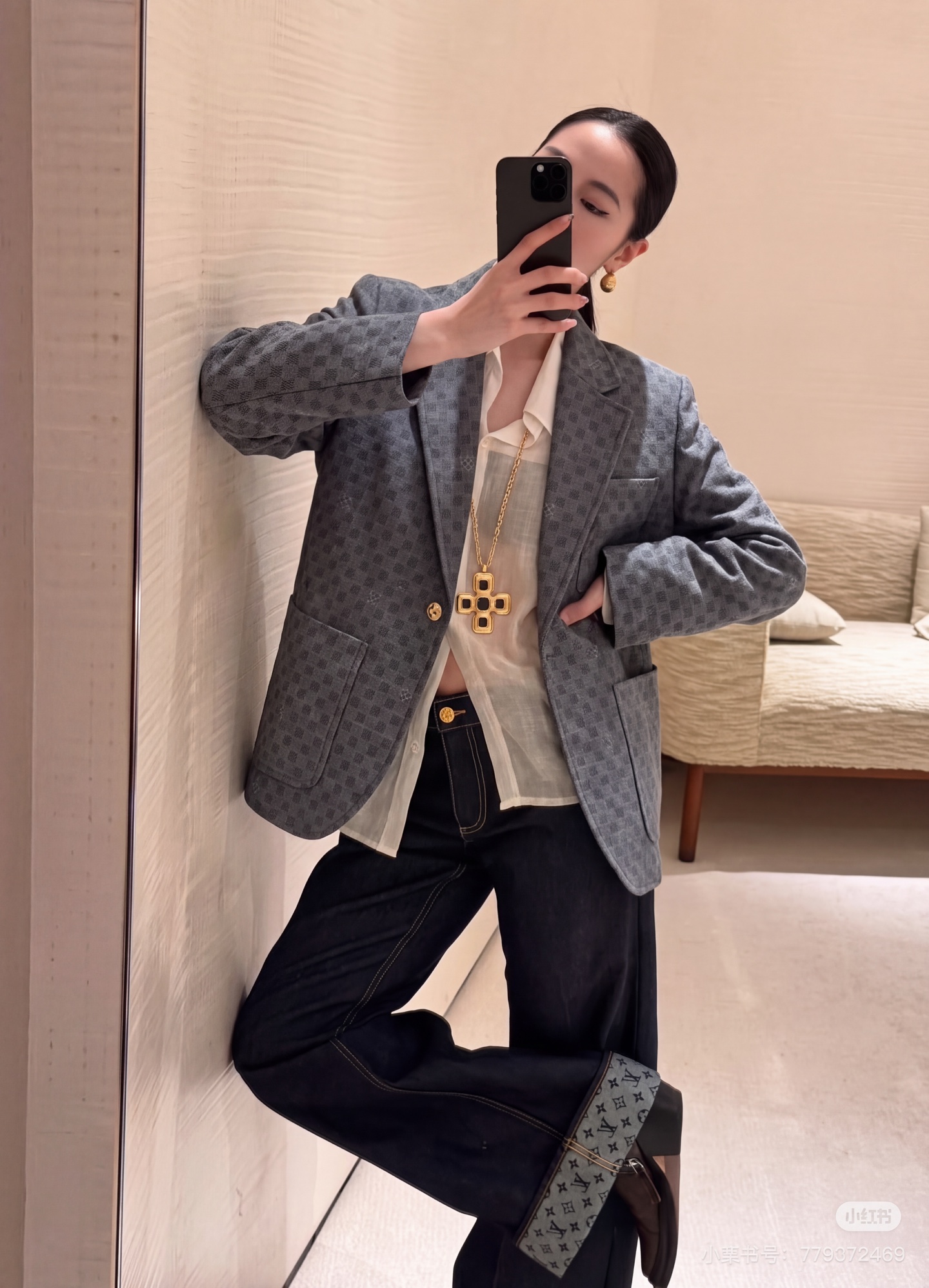 Loui 26fw check blazer