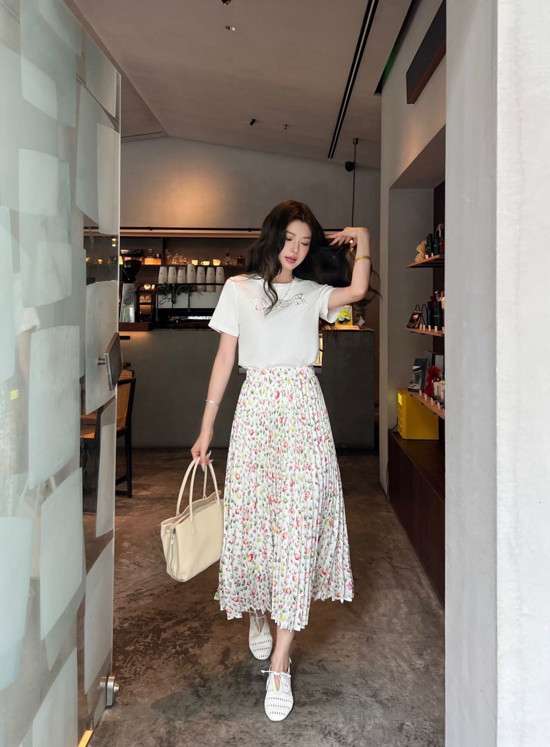 CD 26ss t-shirt & print skirt sets