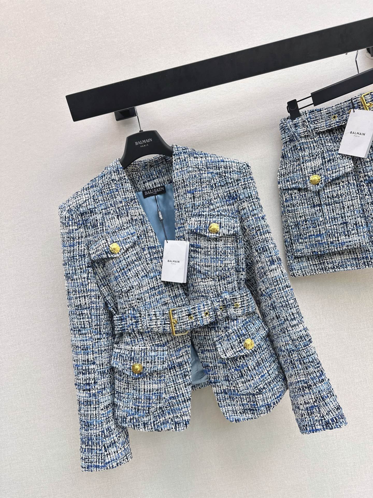 Bal 26fw belted woven jacket